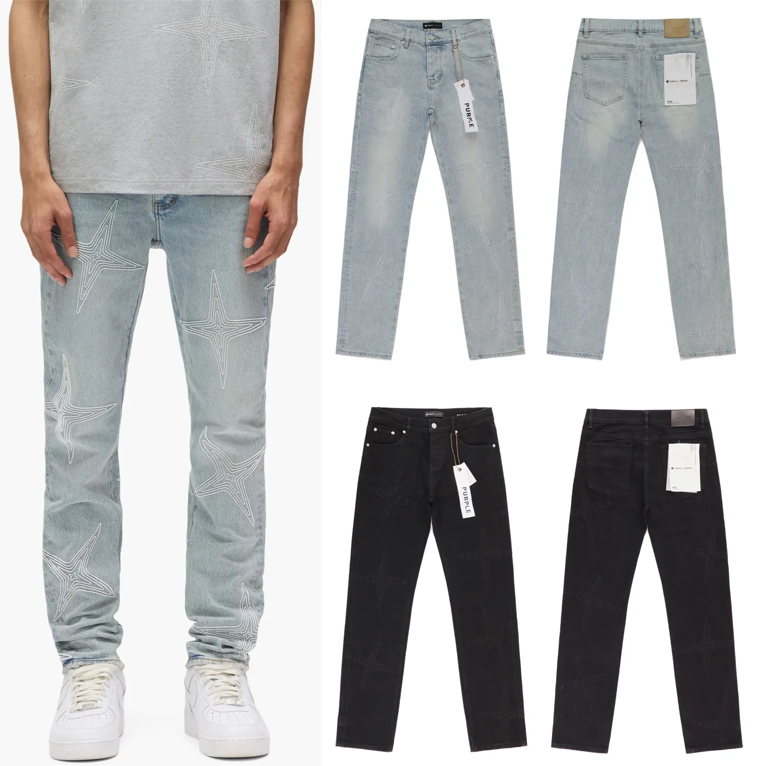 Embroidered Star Slim-Fit Jeans D13012259