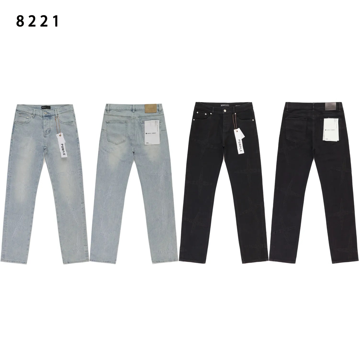 Embroidered Star Slim-Fit Jeans D13012259 — view 2