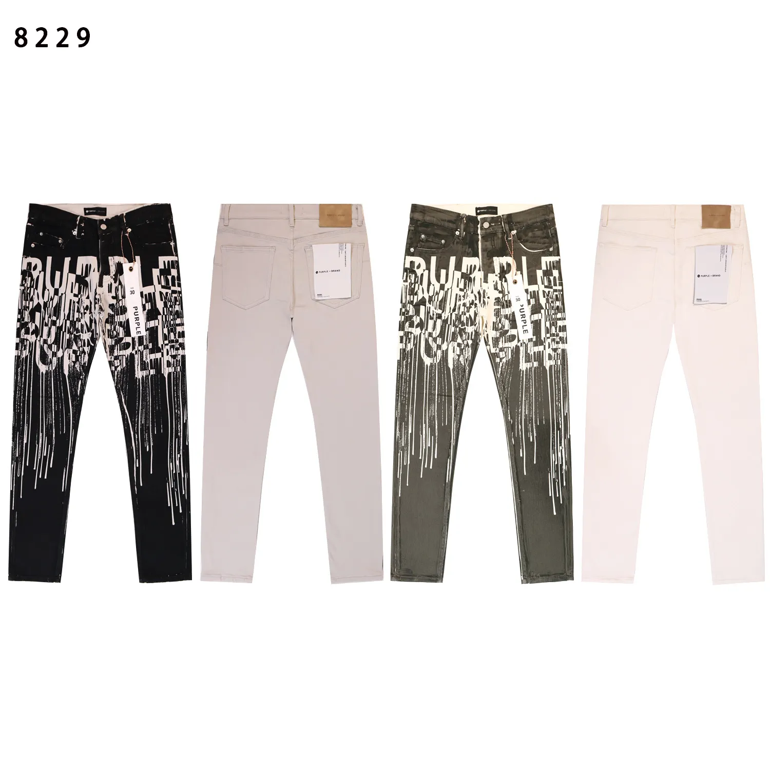Purple Brand Logo Print Slim-Fit Jeans D13612216 — view 2