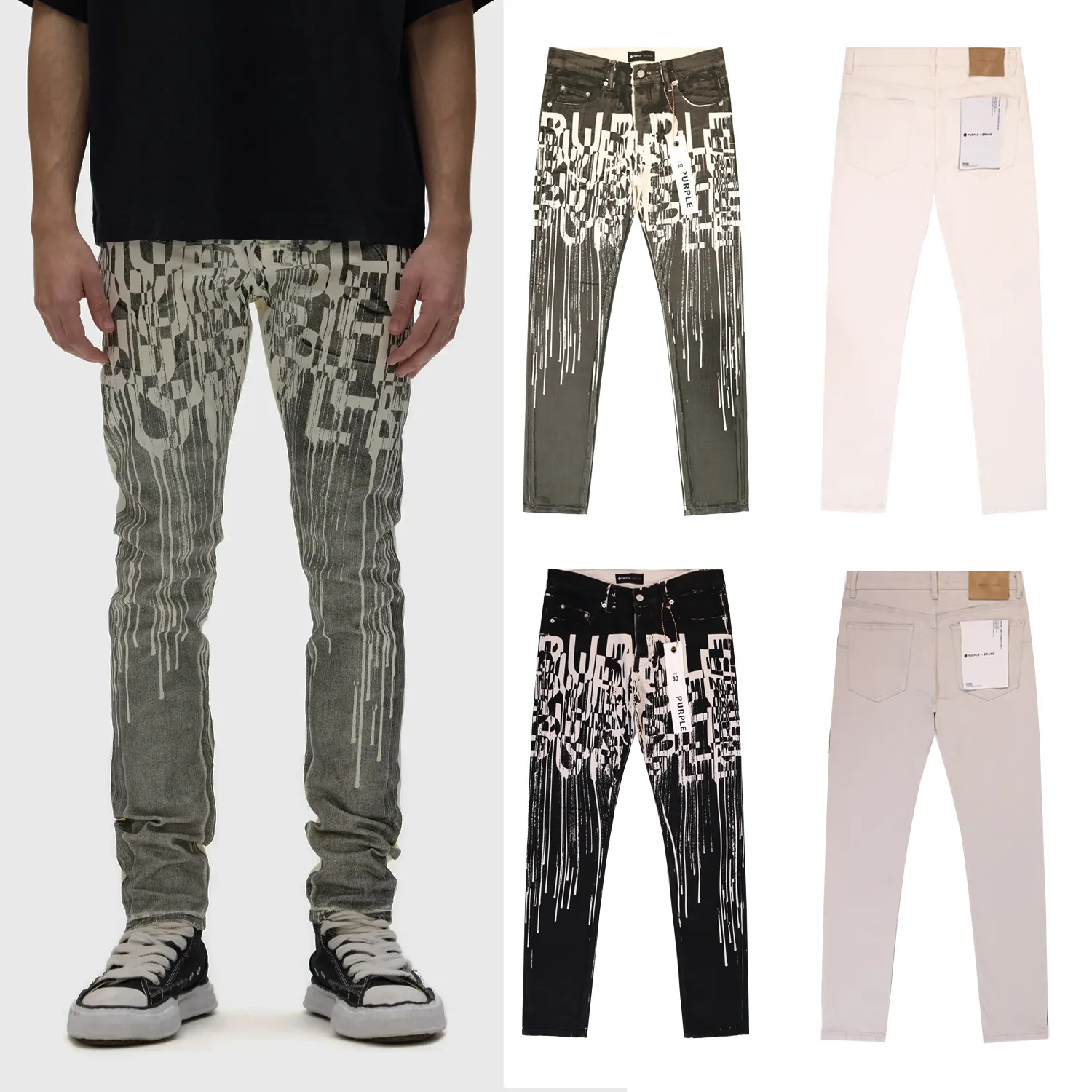 Purple Brand Logo Print Slim-Fit Jeans D13612216 — view 3