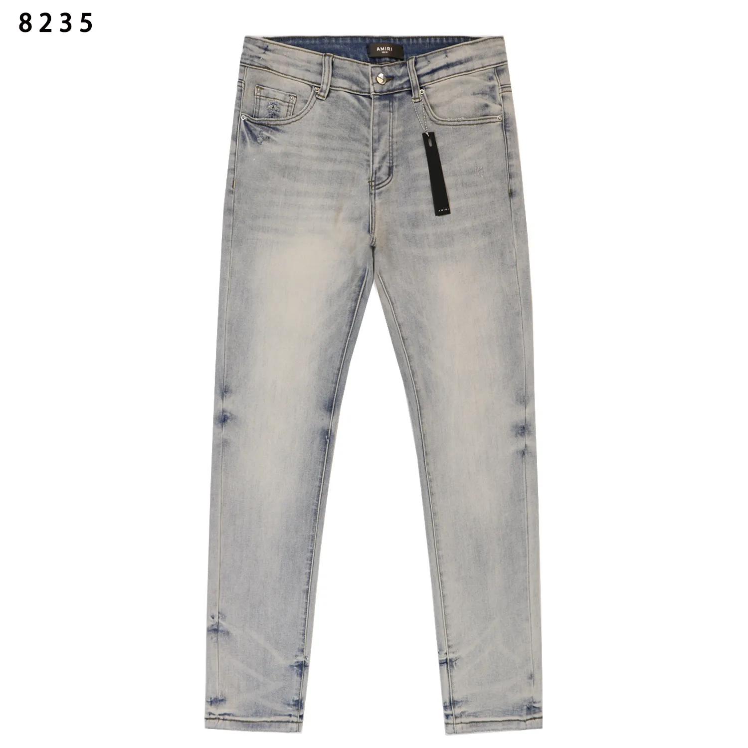 Distressed Slim-Fit Stretch Denim Jeans D12812217 — view 2