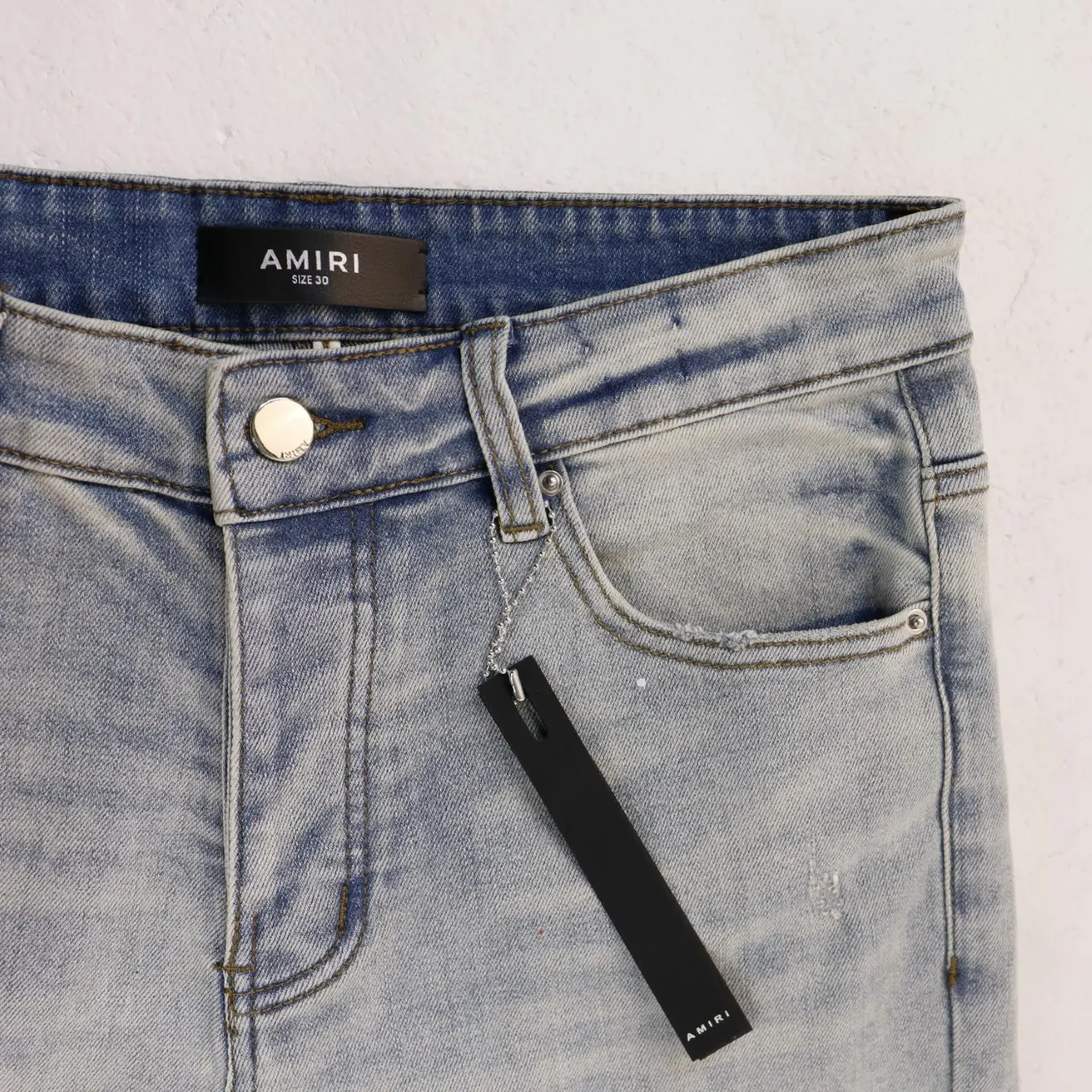 Distressed Slim-Fit Stretch Denim Jeans D12812217 — view 4