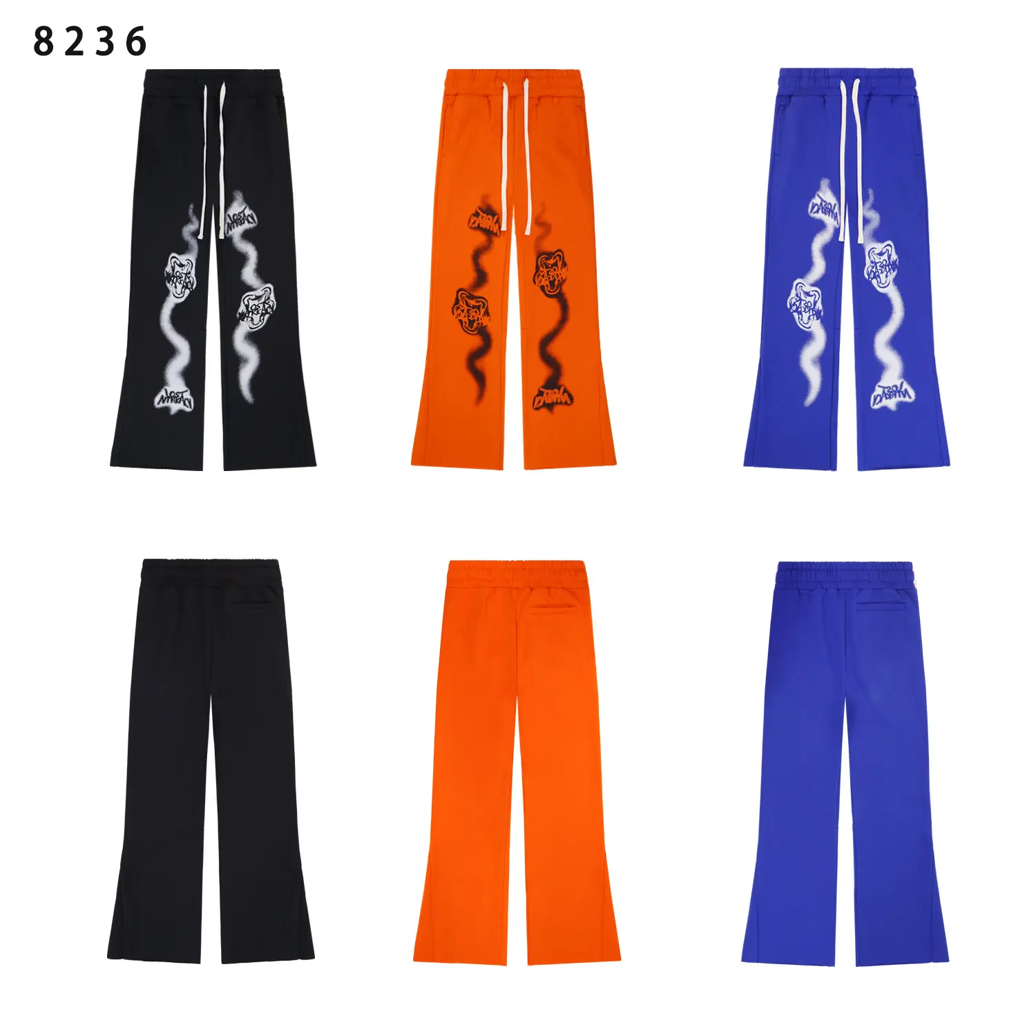 Graphic Print Flared Sweatpants D11812218