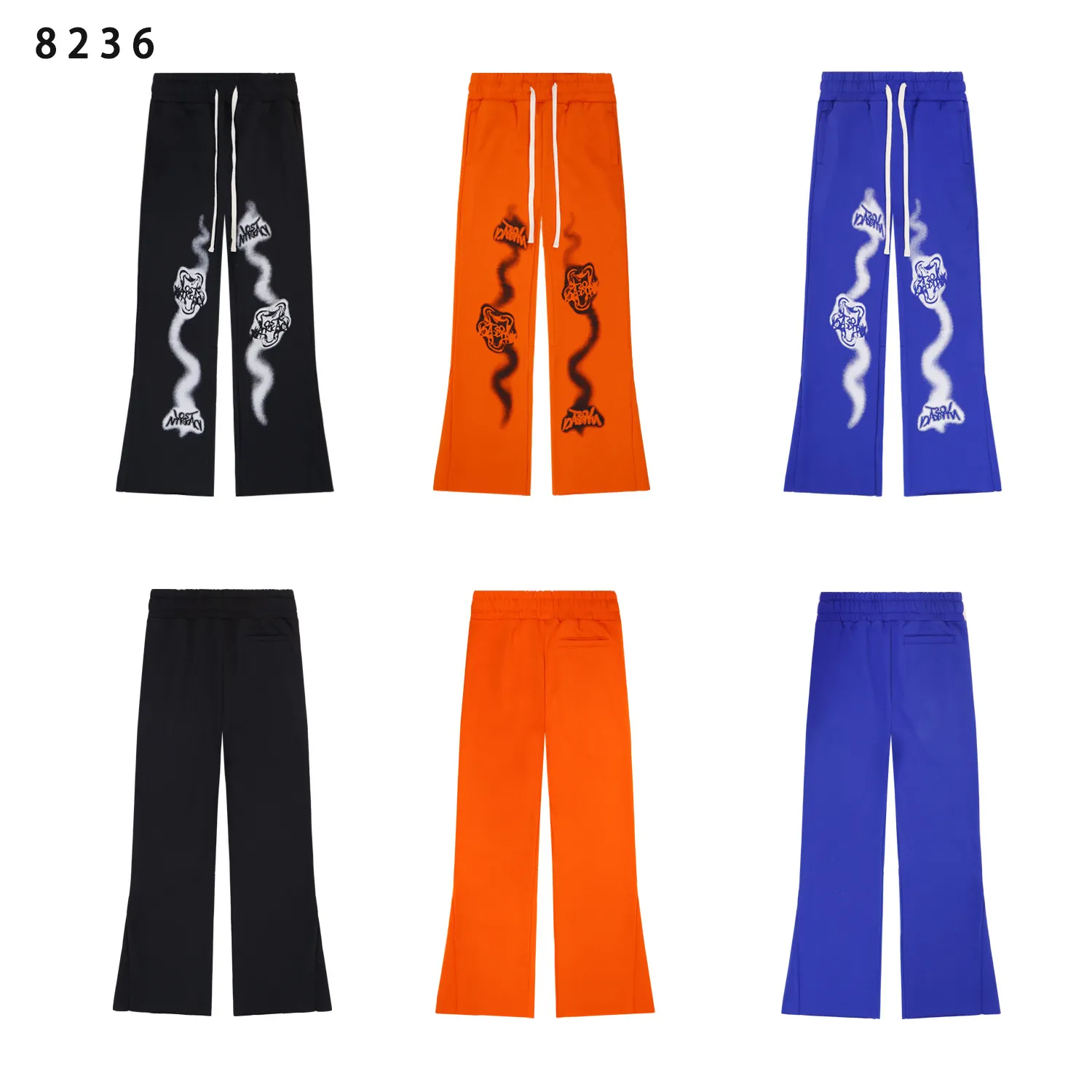 Graphic Print Flared Sweatpants D11812218