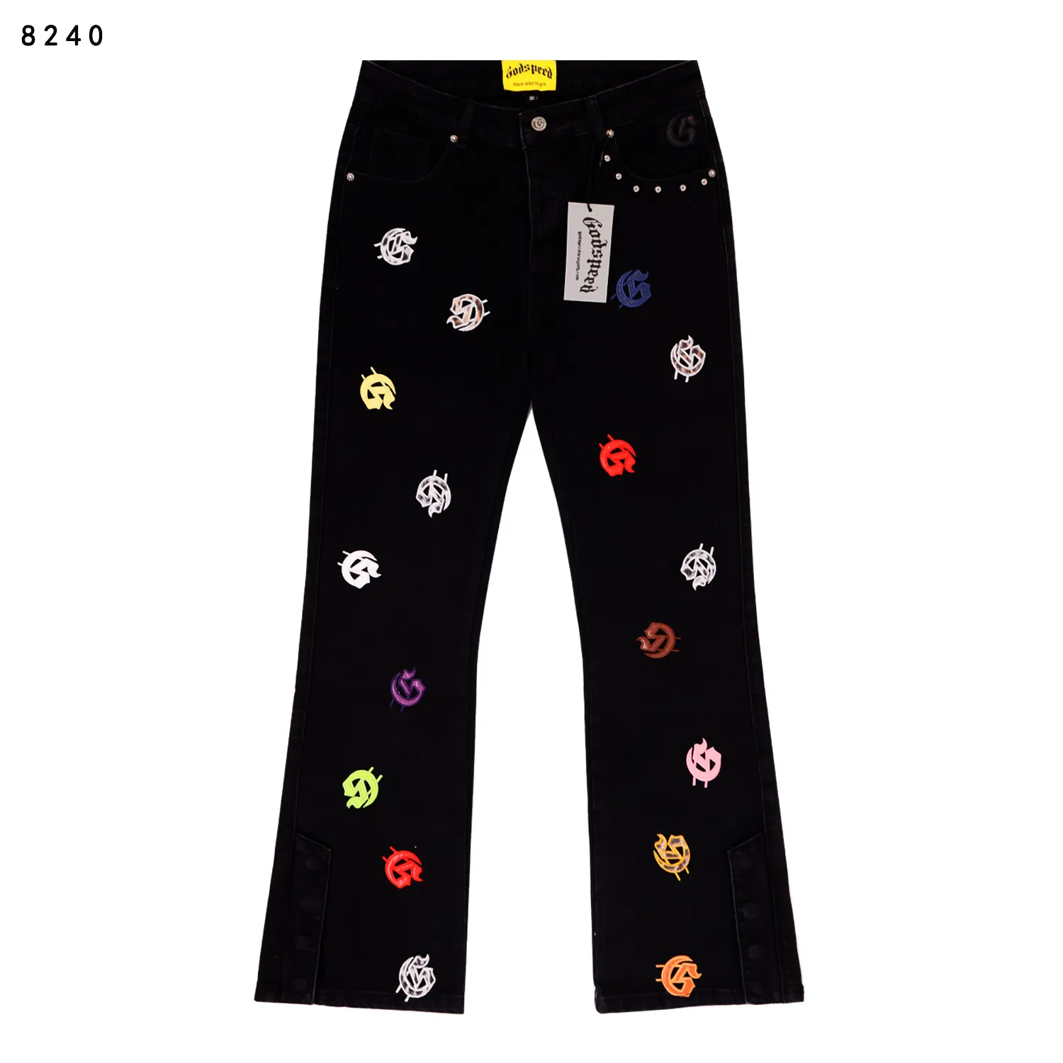Godspeed Embroidered Flare-Leg Jeans D14812255 — view 6