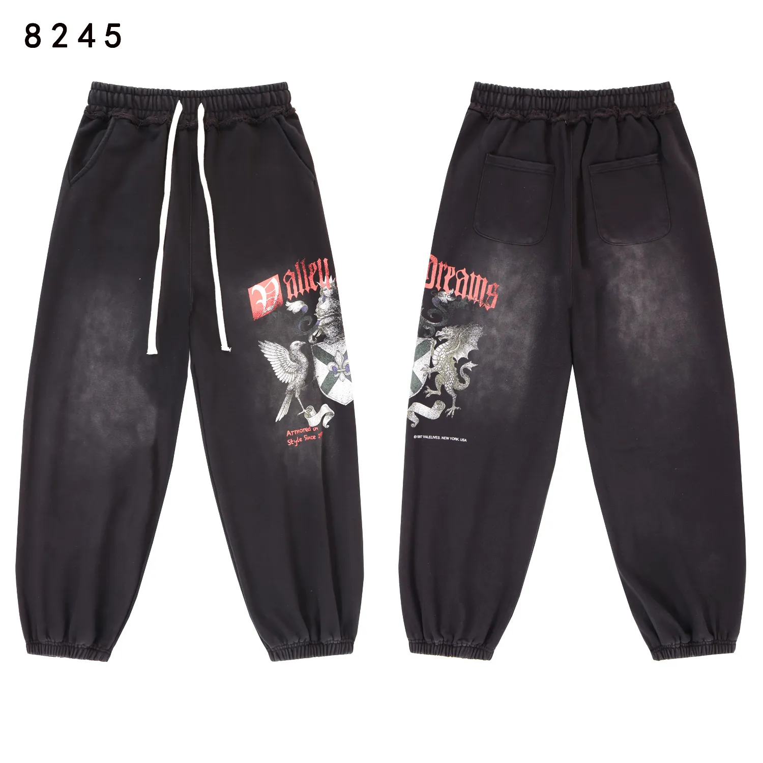 Graphic Print Washed Cotton Sweatpants D12512279 — view 2