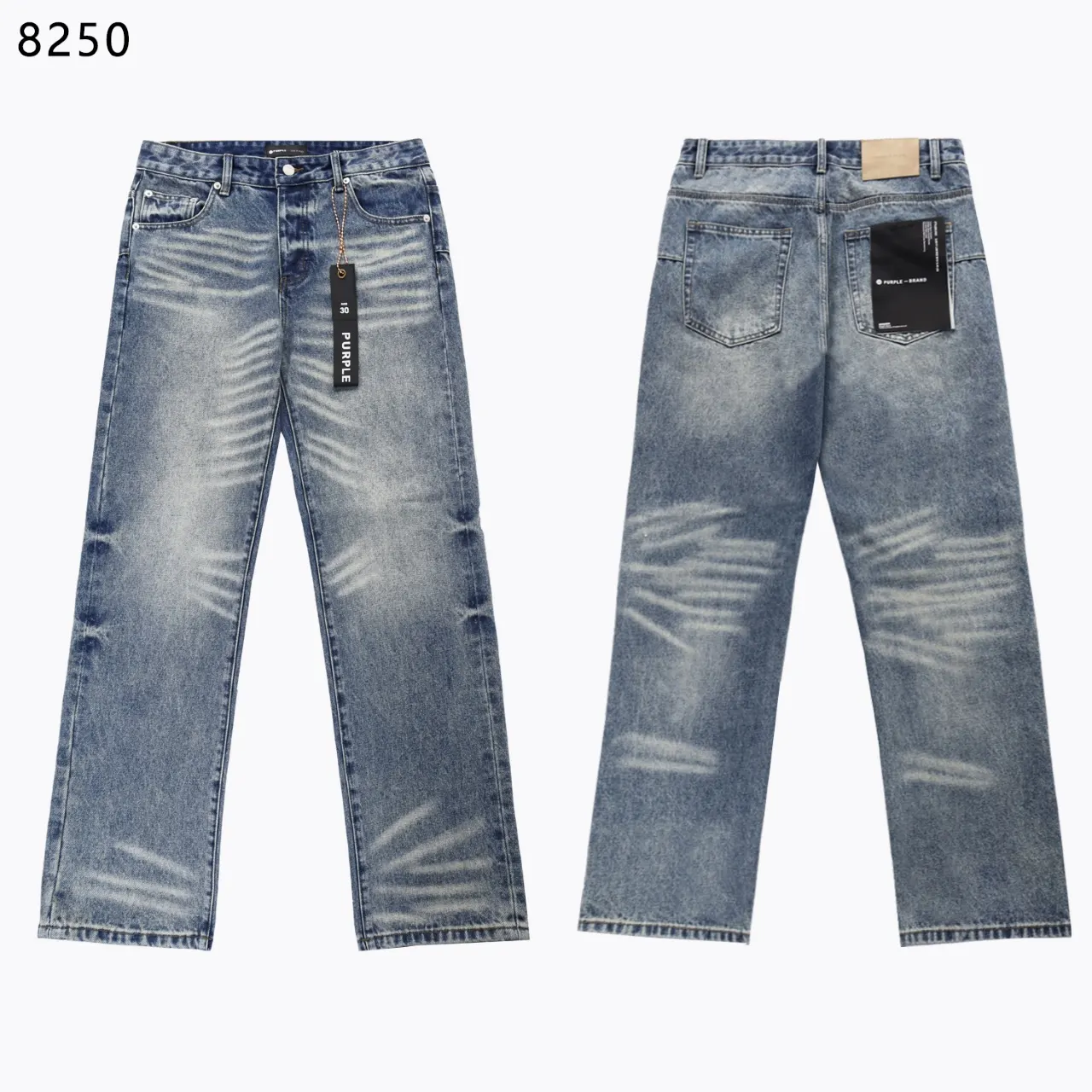 Straight-Leg Washed Denim Jeans D13012254