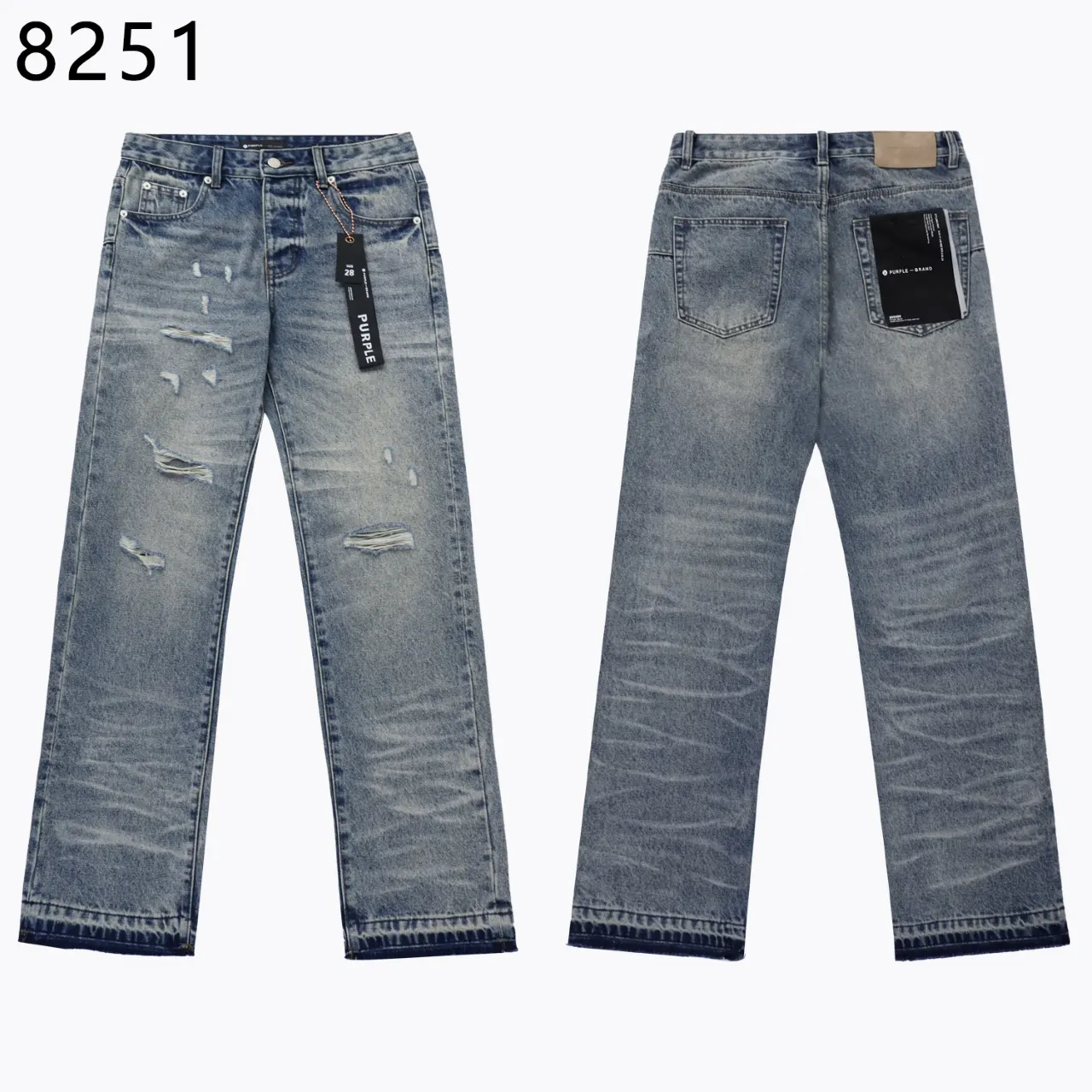 Distressed Straight-Leg Jeans D13512223