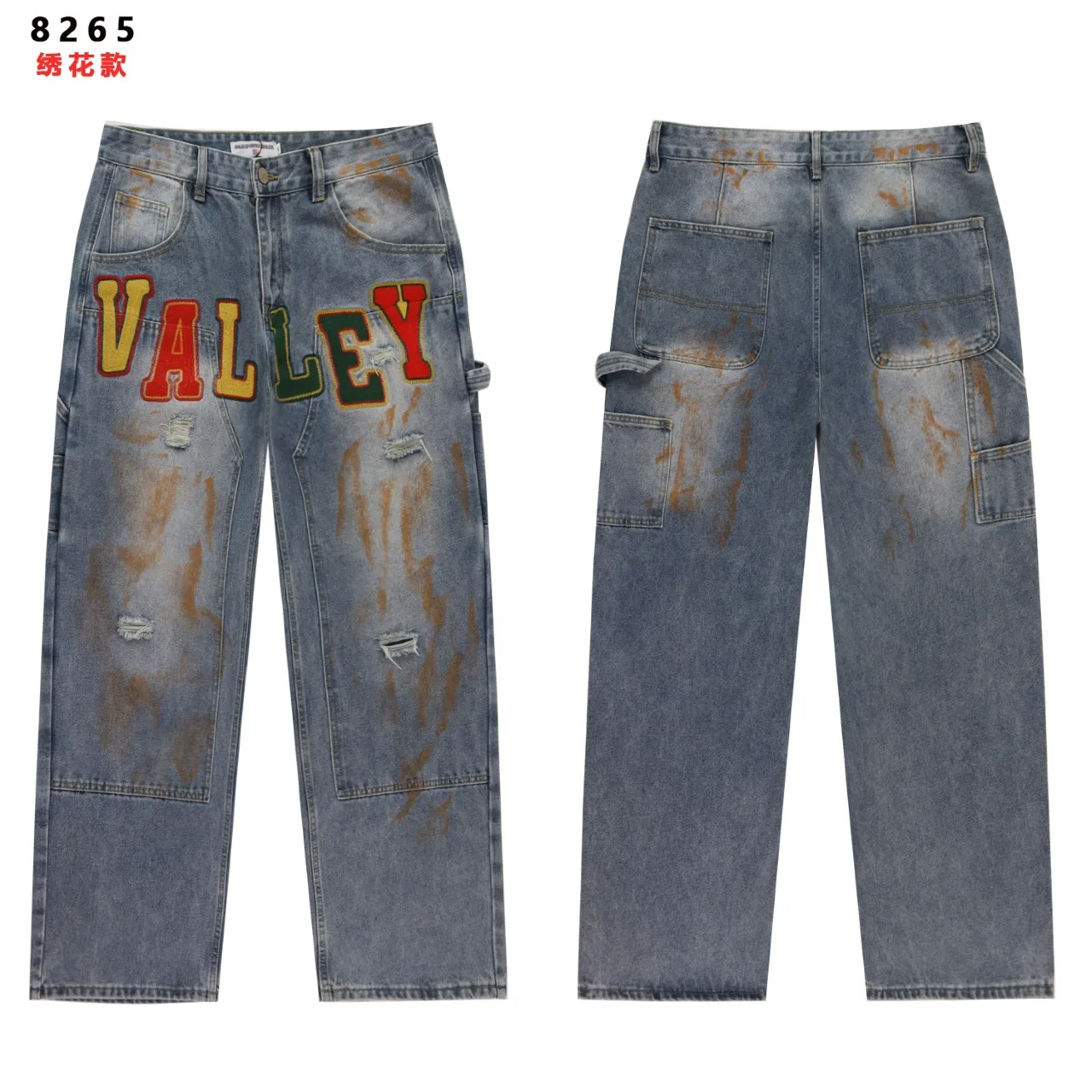 Embroidered Wide-Leg Carpenter Jeans D14812165 — view 3