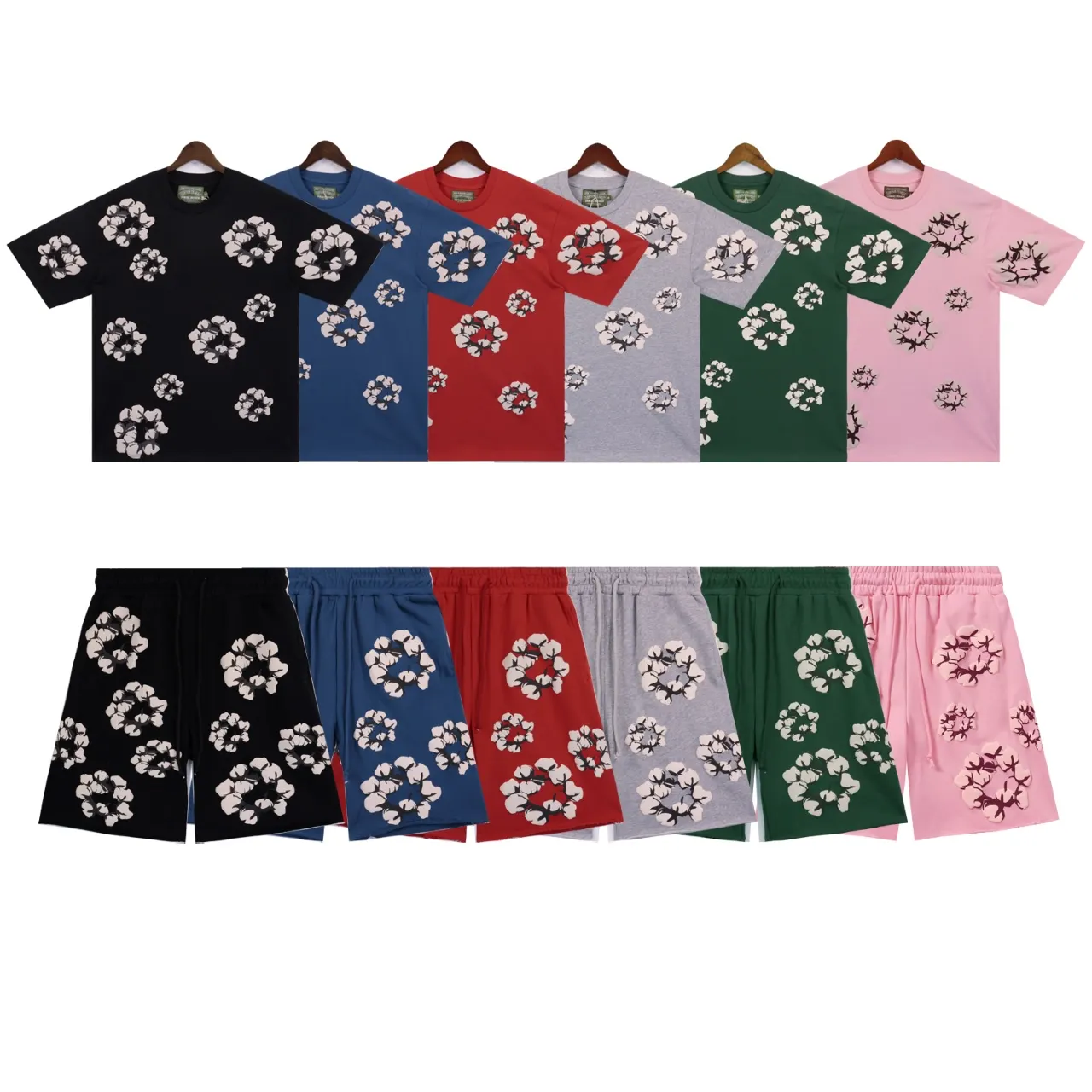 Cotton Wreath Print Sweat Shorts D9212284