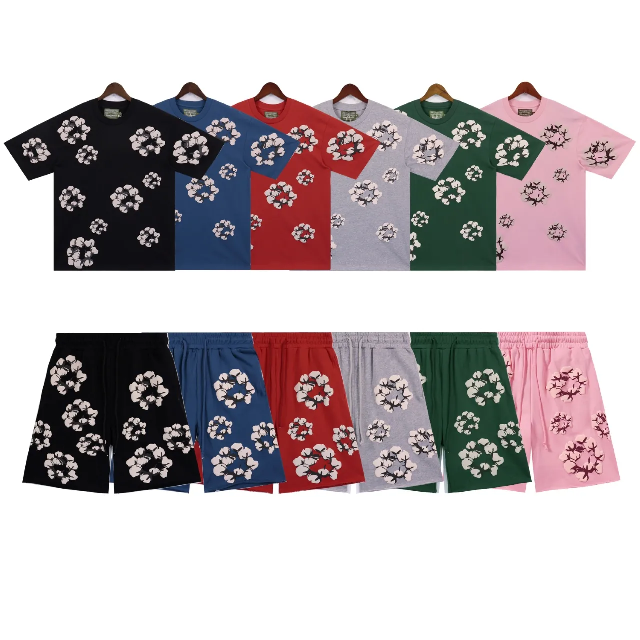 Cotton Wreath Print Sweat Shorts D9212284