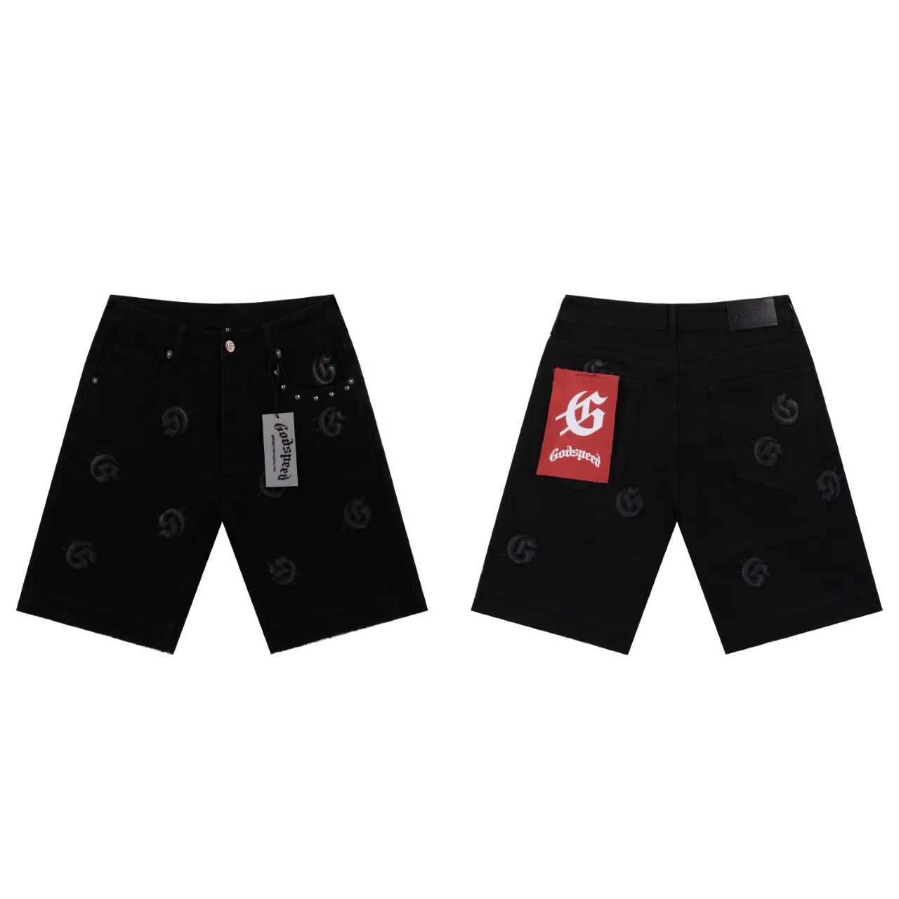 Godspeed Embroidered Denim Shorts D11812286 — view 2