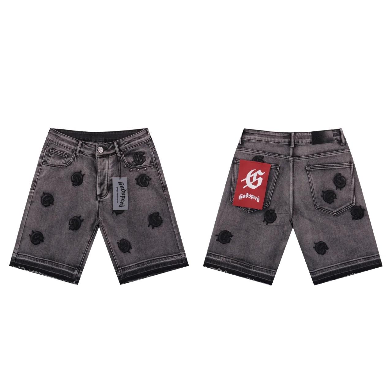 Godspeed Embroidered Denim Shorts D11812286 — view 3