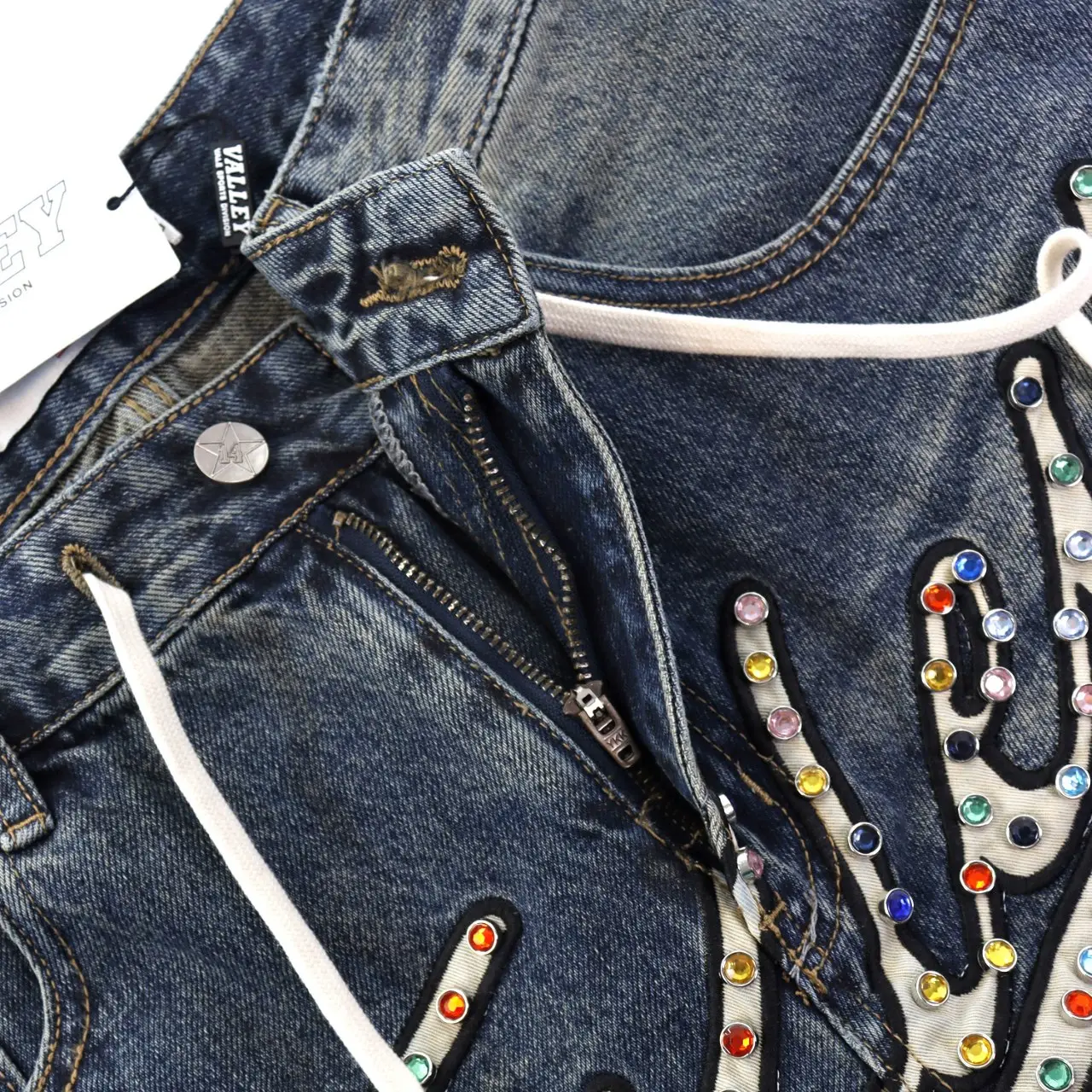 Embellished Logo Denim Shorts D12812227 — view 5