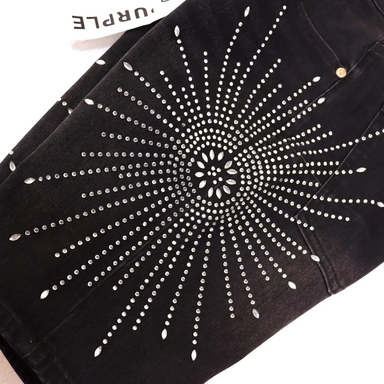 Crystal-Embellished Denim Shorts D12512175 — view 4