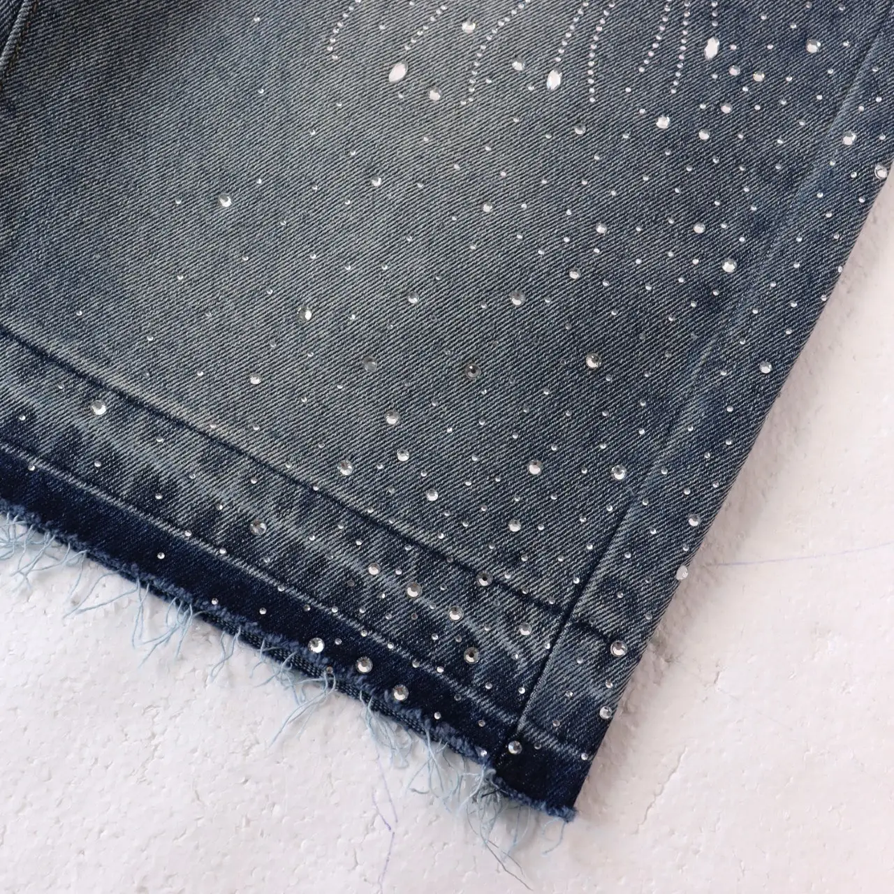 Crystal-Embellished Denim Shorts D12512173 — view 5