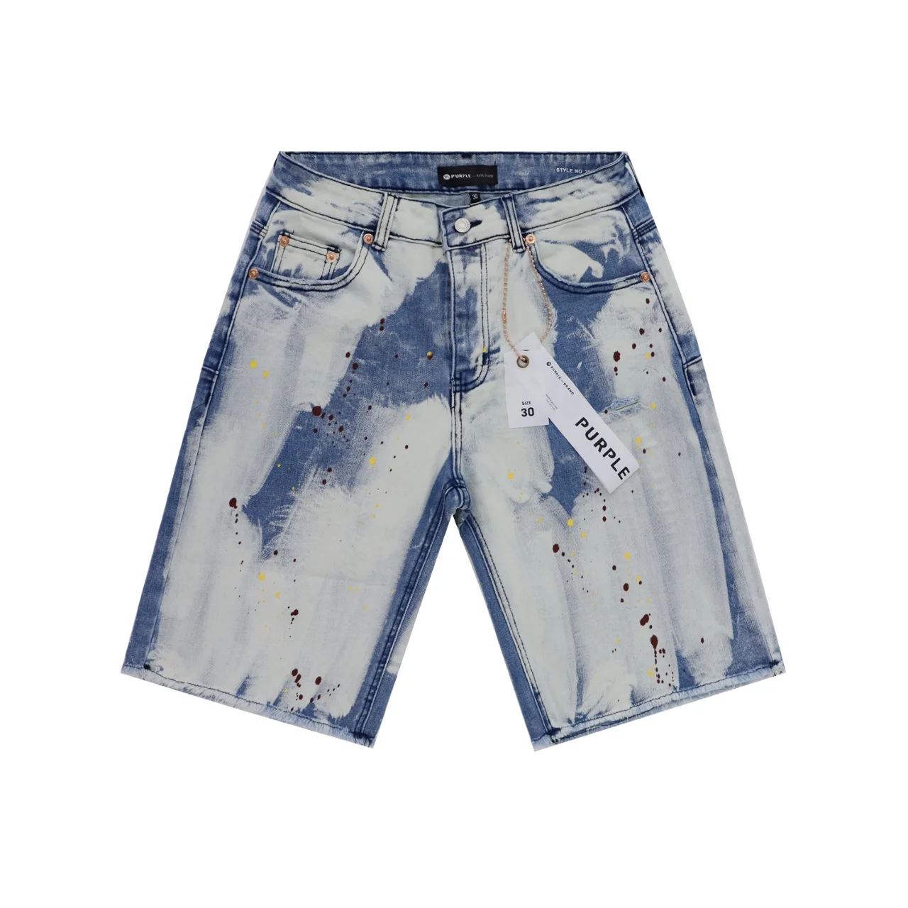 Hand-Painted Distressed Denim Shorts D11512261 — view 3