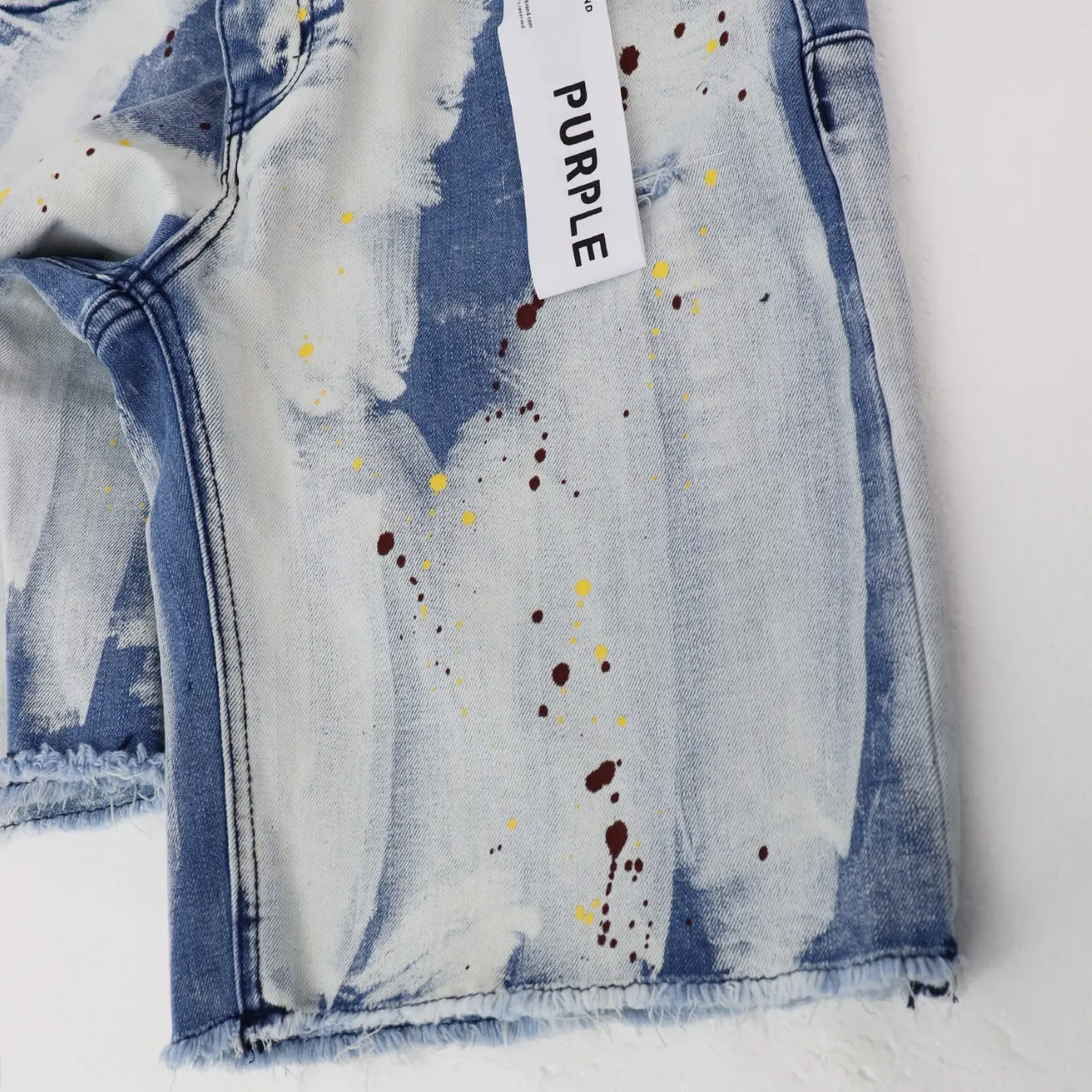 Hand-Painted Distressed Denim Shorts D11512261 — view 5