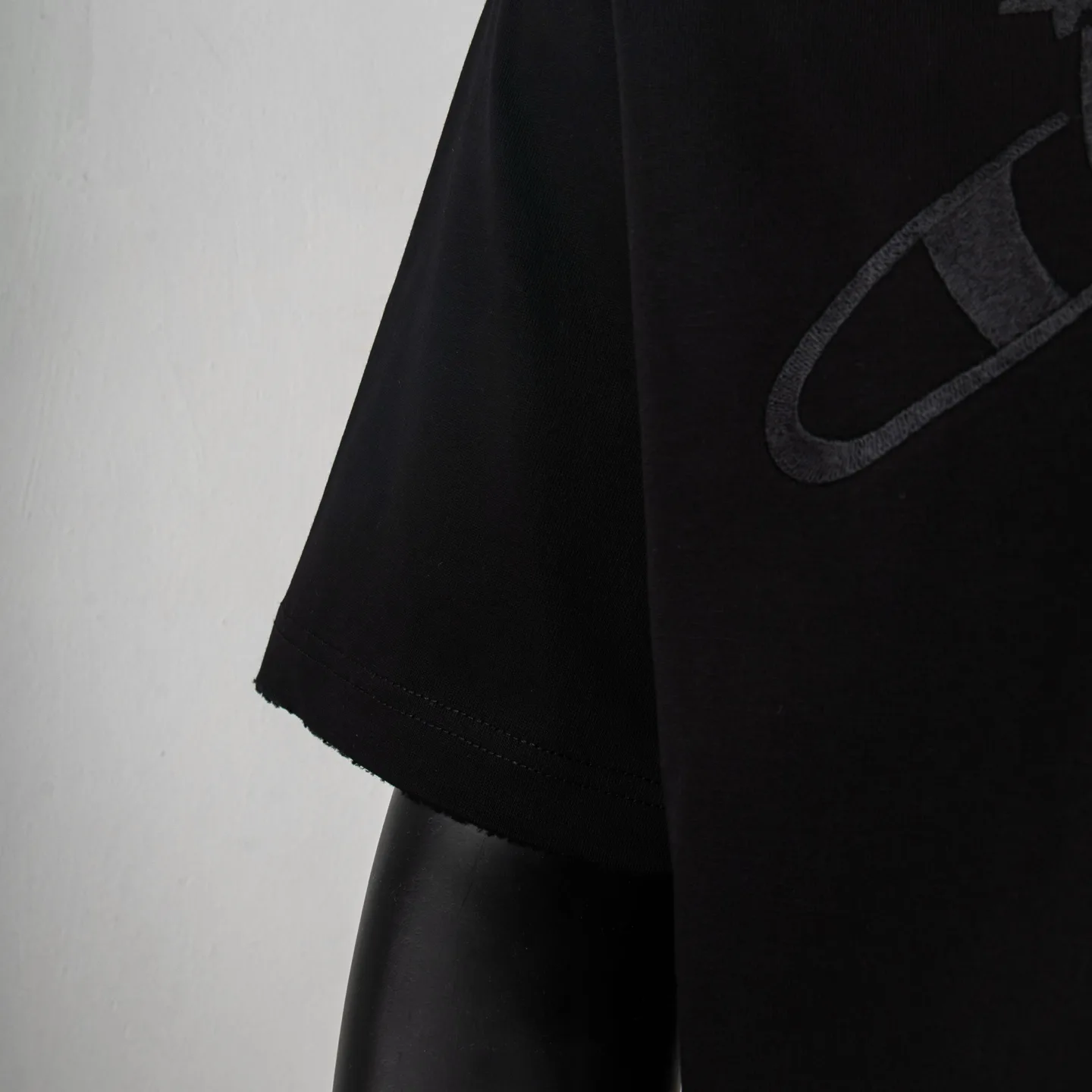 Distressed Logo Embroidered Cotton T-Shirt D11912712 — view 6