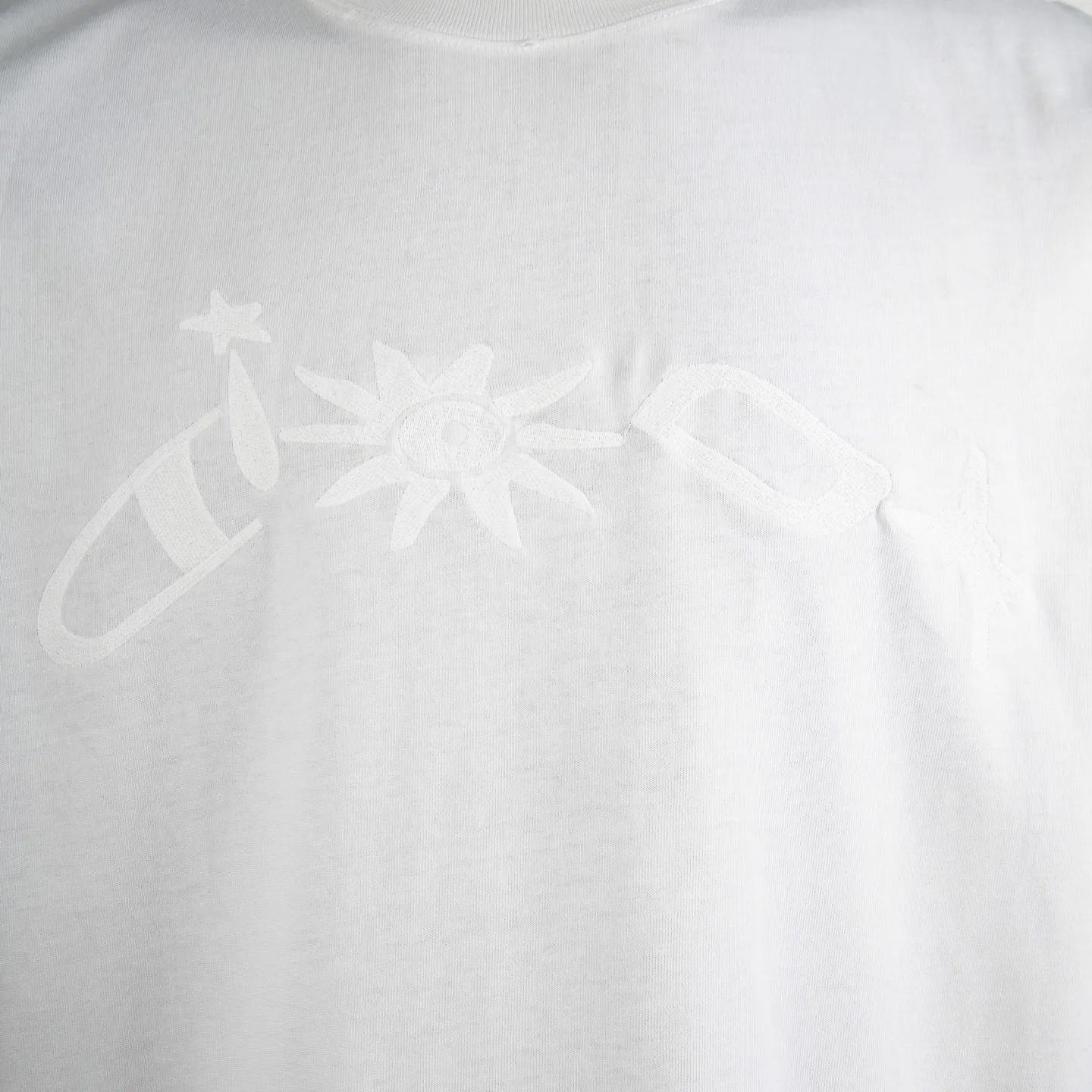Distressed Logo Embroidery Cotton T-Shirt D11912713 — view 5