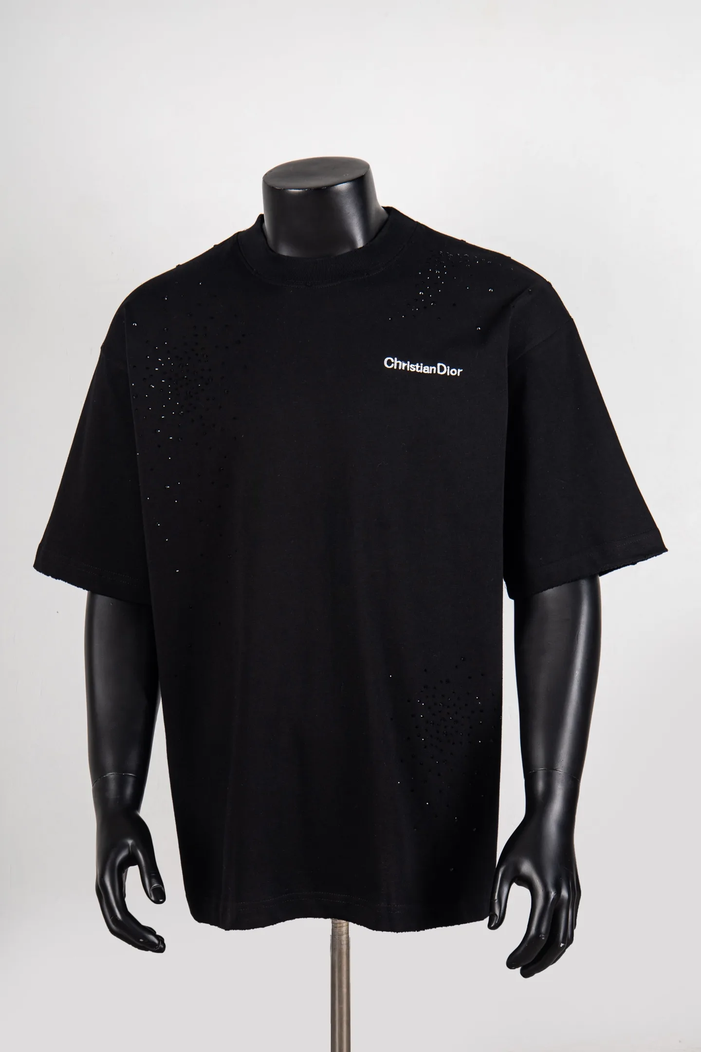 Rhinestone Embroidered Logo T-Shirt D12512682