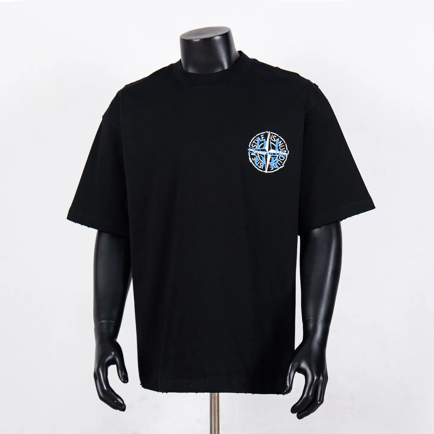 Logo Print Distressed Cotton T-Shirt D11912701