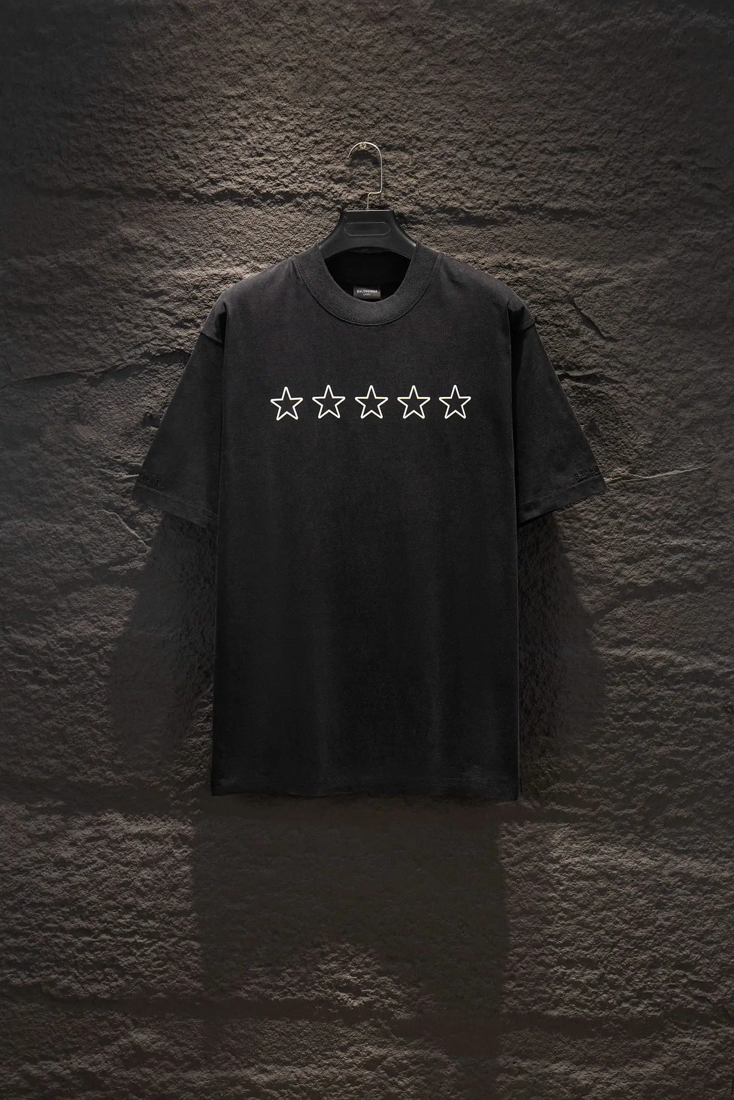 Oversized Distressed Star Print T-Shirt D12515383