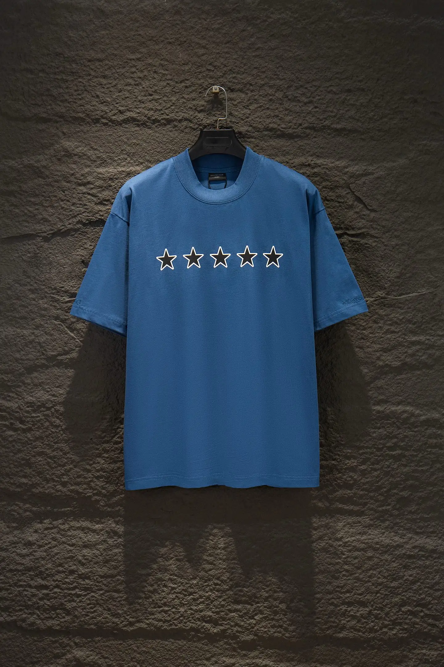 Oversized Star Embroidered Cotton T-Shirt D12515384