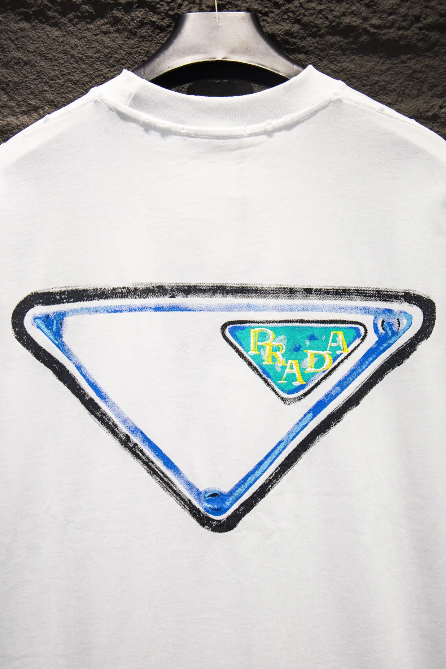 Logo-Print Distressed Cotton T-Shirt D12515479 — view 5
