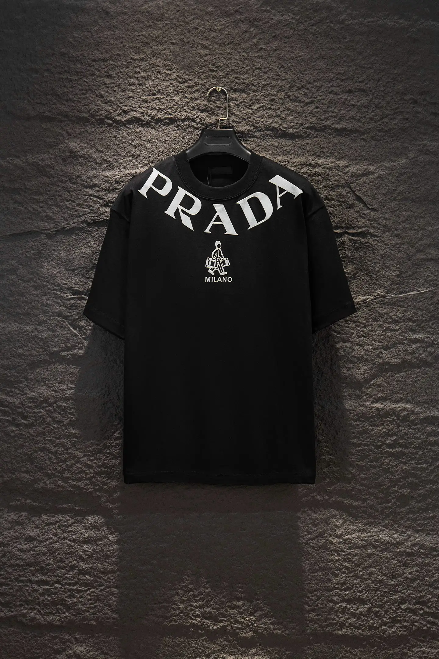 Logo-Print Distressed Cotton T-Shirt D12515478