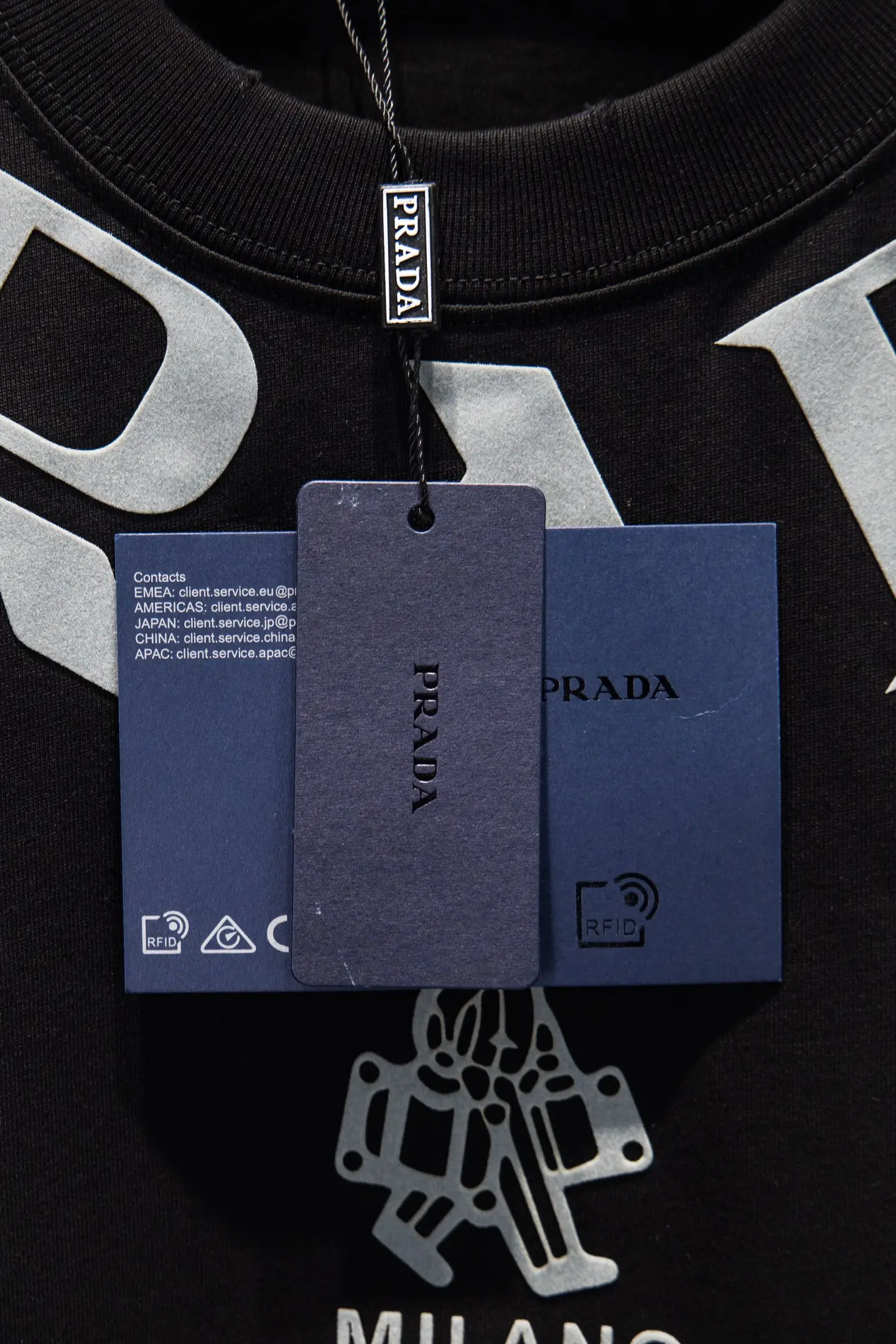 Logo-Print Distressed Cotton T-Shirt D12515478 — view 8