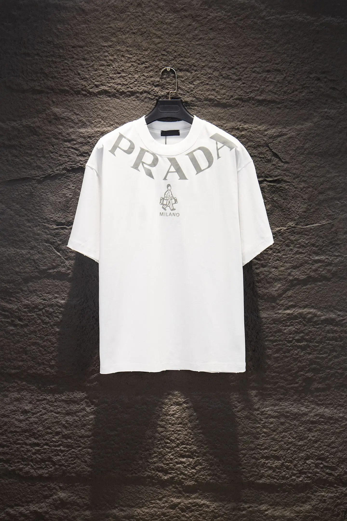 Logo-Print Flocked Cotton T-Shirt D12515477