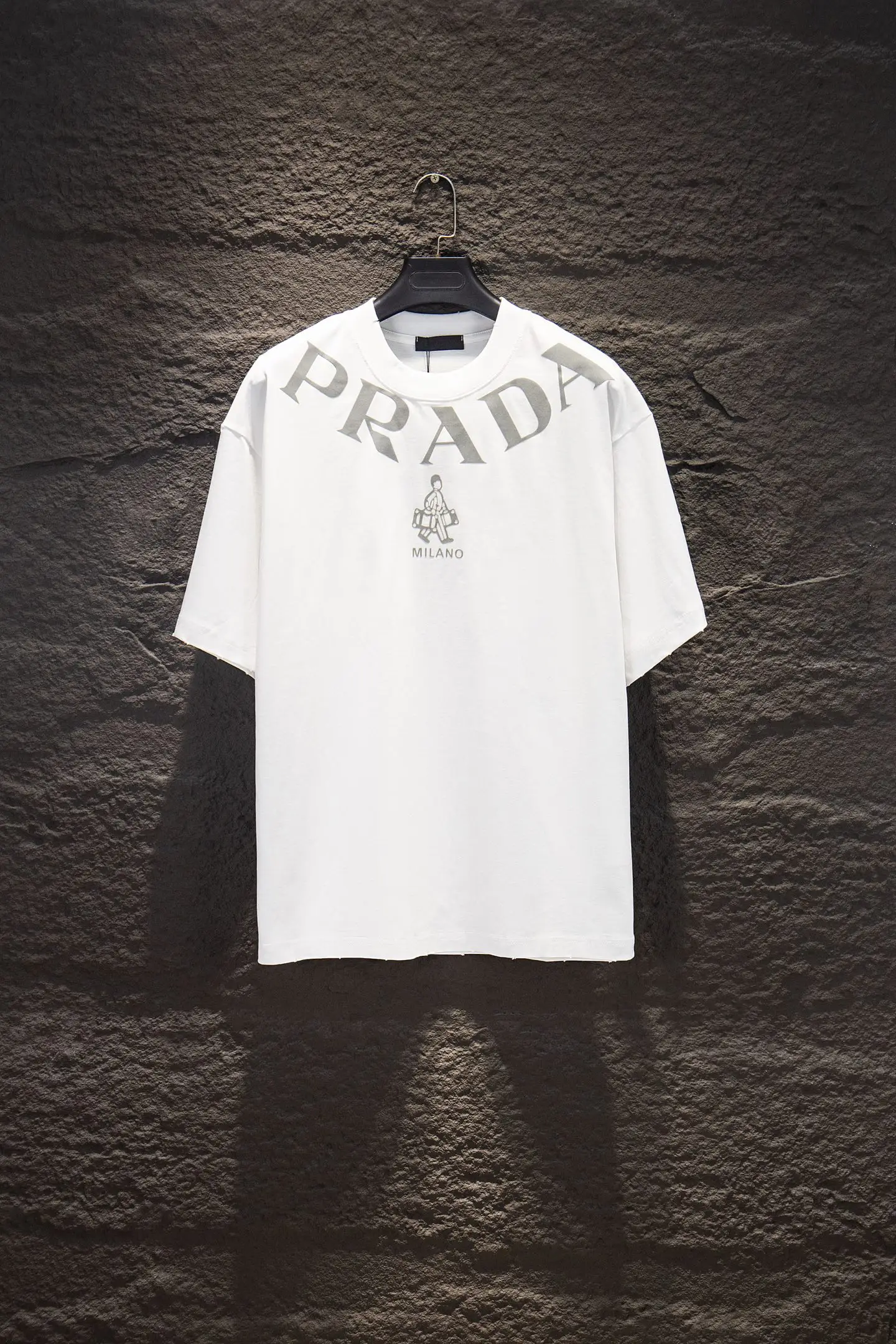 Logo-Print Flocked Cotton T-Shirt D12515477