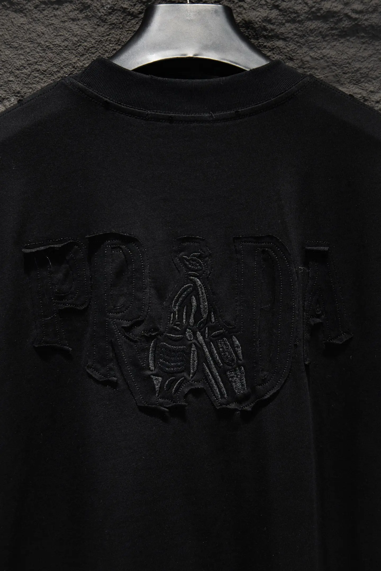 Distressed Embroidered Cotton T-Shirt D12515476 — view 5