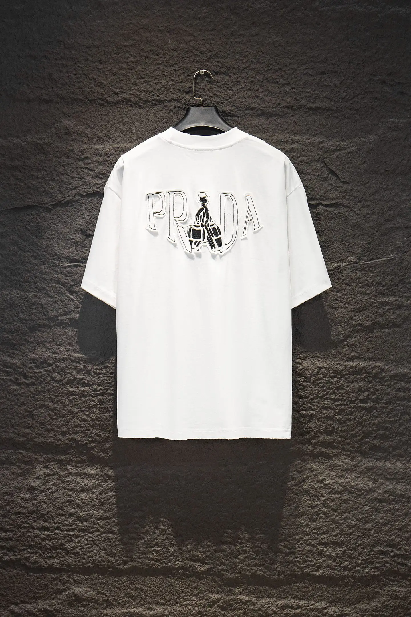 Distressed Embroidered Cotton T-Shirt D12515475 — view 2