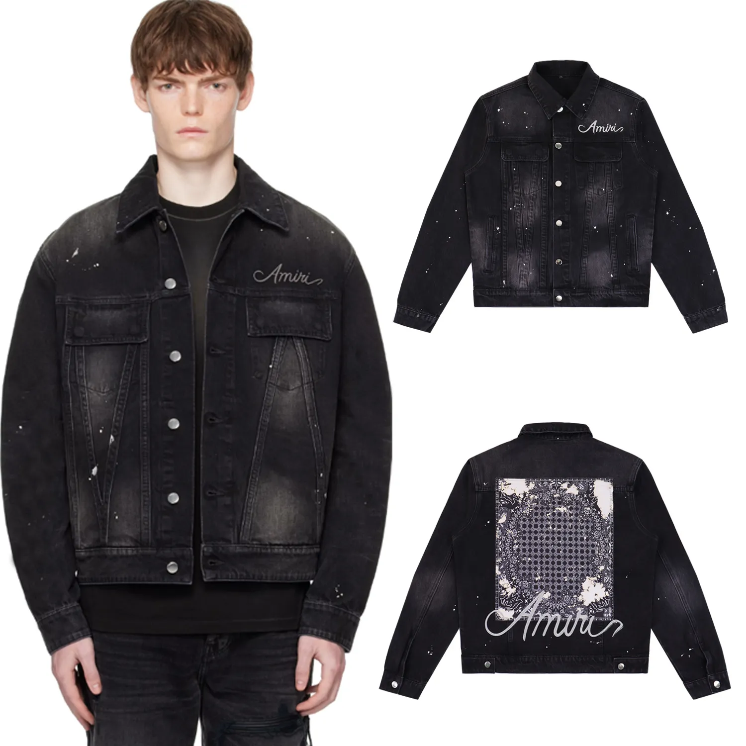 Logo-Embroidered Distressed Denim Jacket D16812274