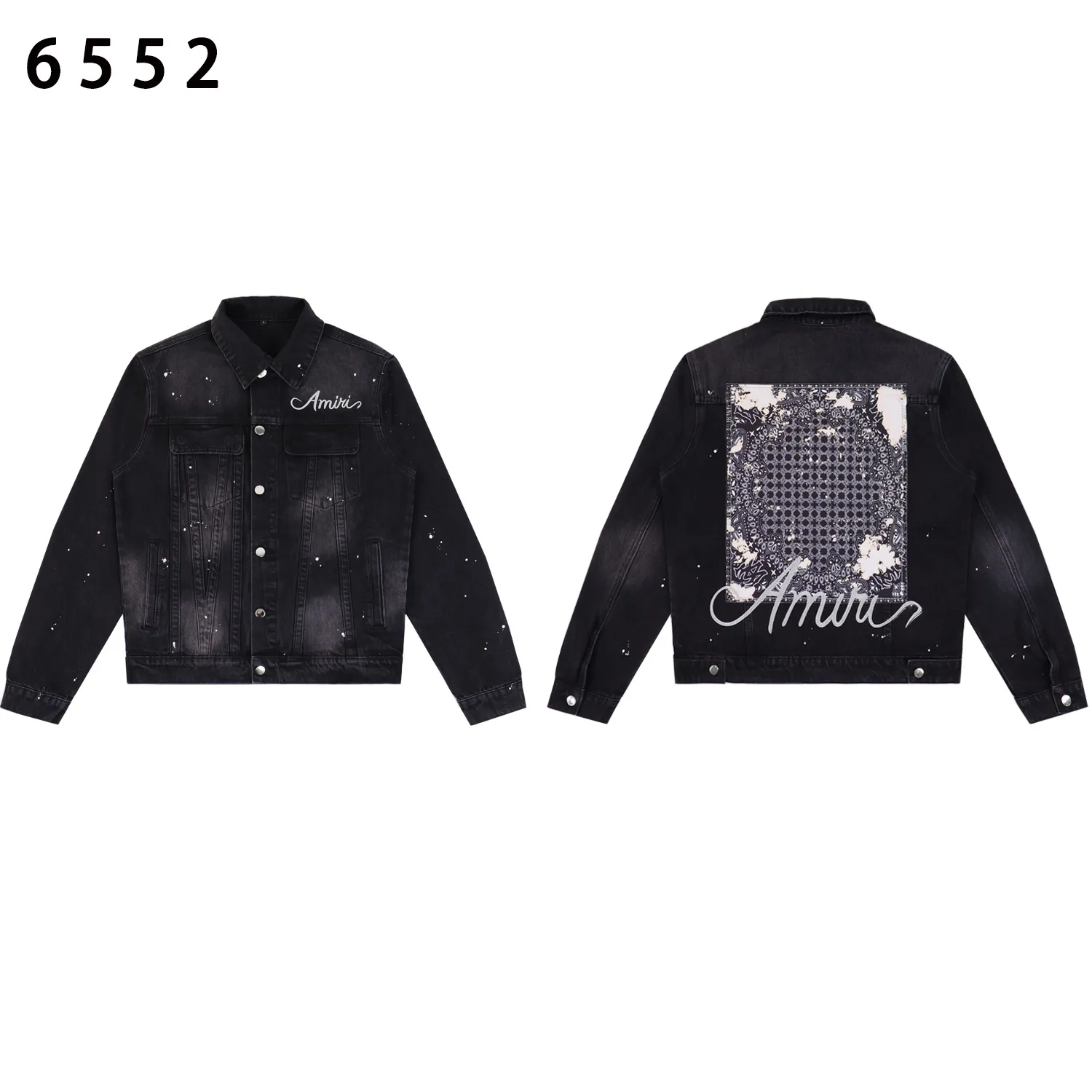 Logo-Embroidered Distressed Denim Jacket D16812274 — view 3