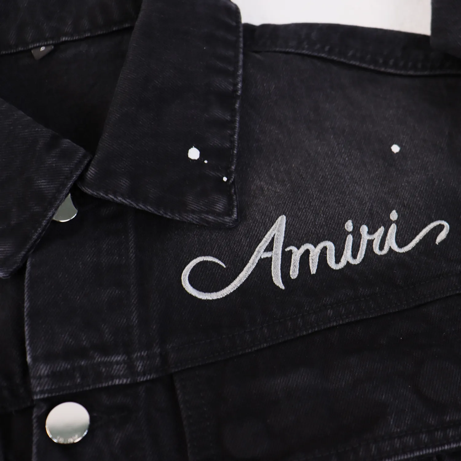 Logo-Embroidered Distressed Denim Jacket D16812274 — view 4