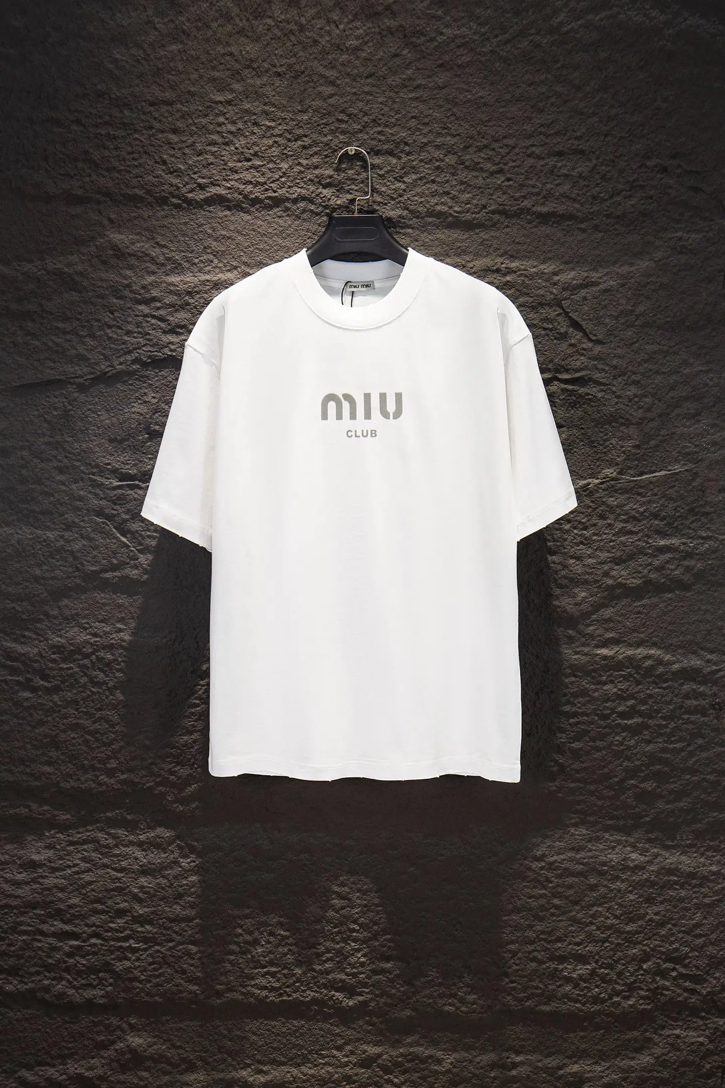 Miu Club Flocked Logo Oversized T-Shirt D11915469