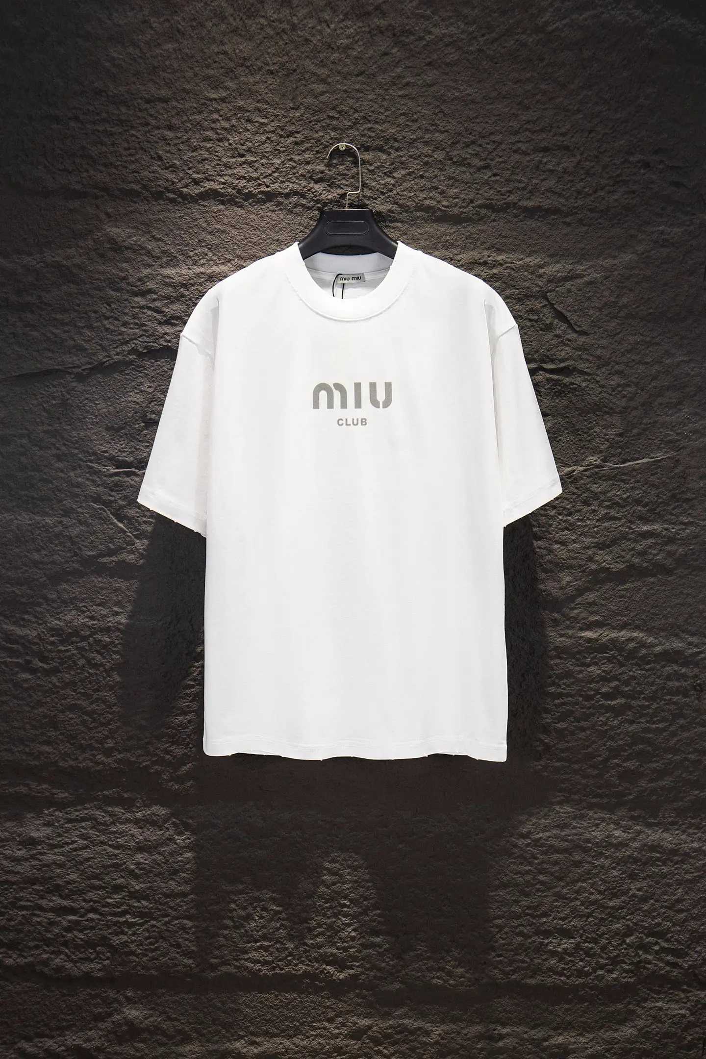 Miu Club Flocked Logo Oversized T-Shirt D11915469