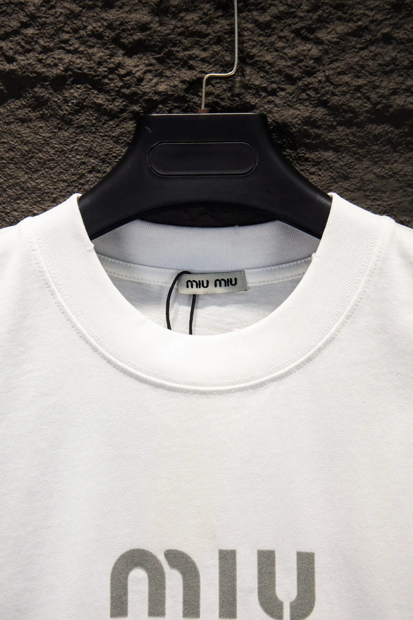 Miu Club Flocked Logo Oversized T-Shirt D11915469 — view 3