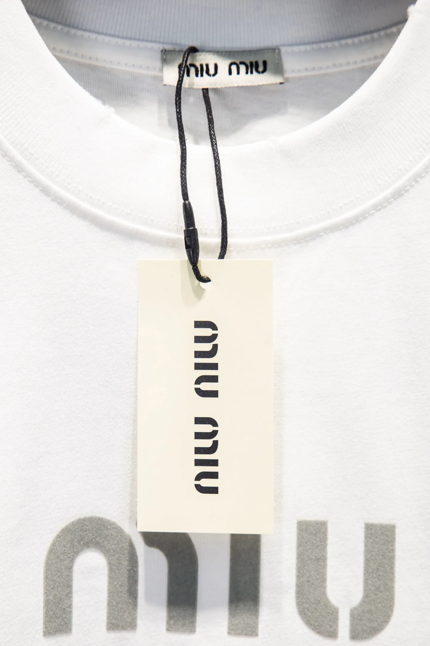 Miu Club Flocked Logo Oversized T-Shirt D11915469 — view 8