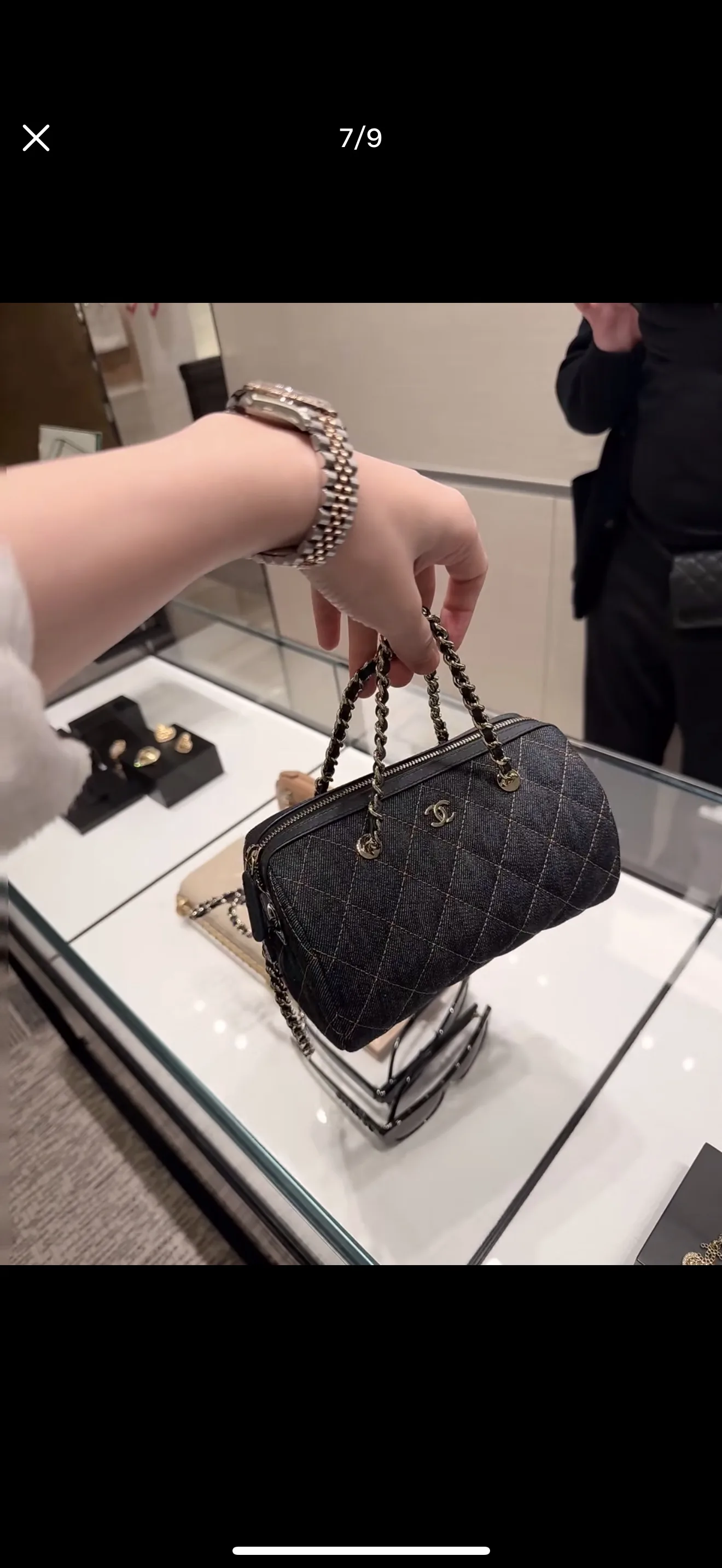 Chanel 25P Denim Bowling Bag D33018406