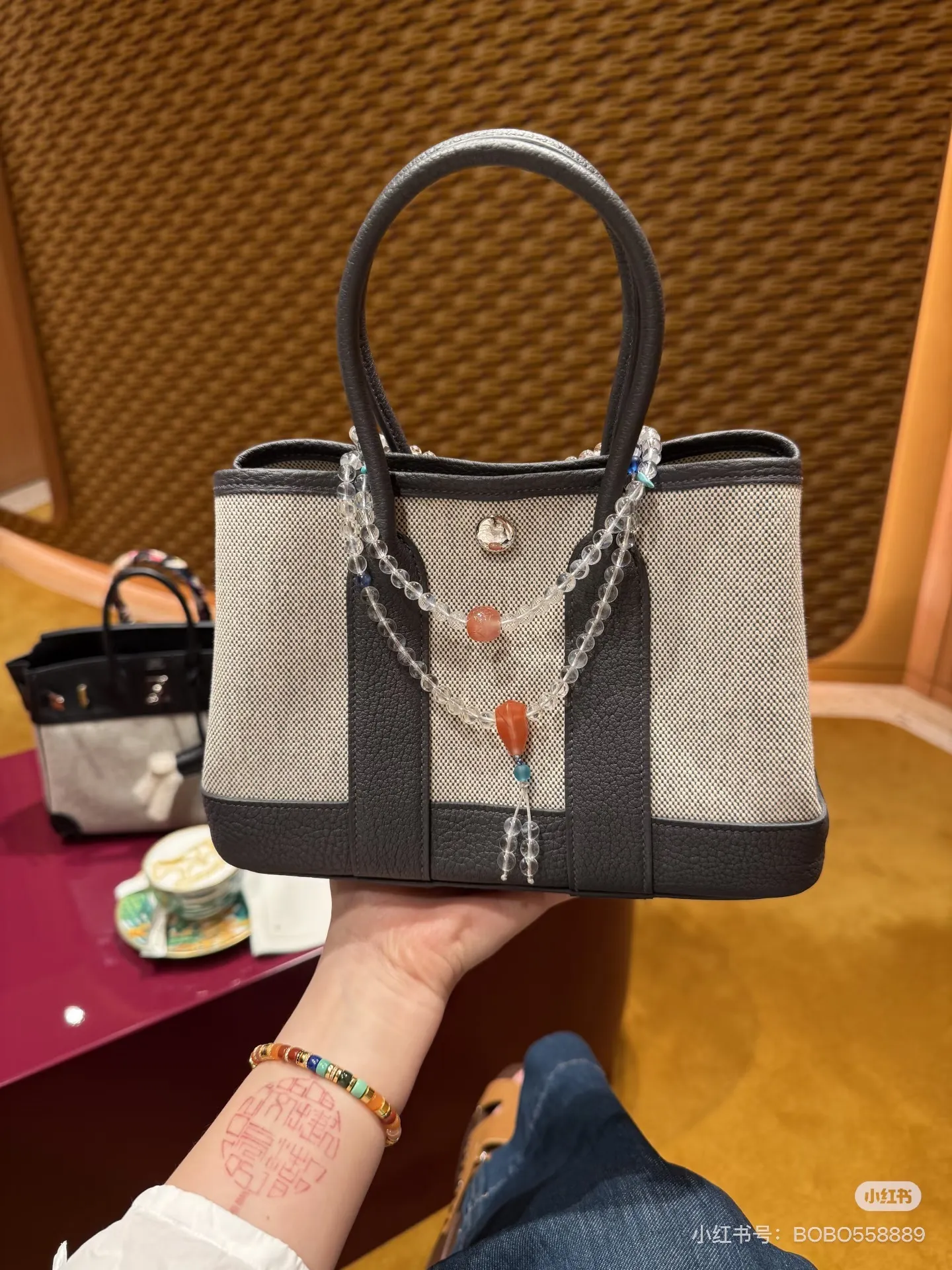 Denim and Canvas Garden Party Bag D39017984 — view 2