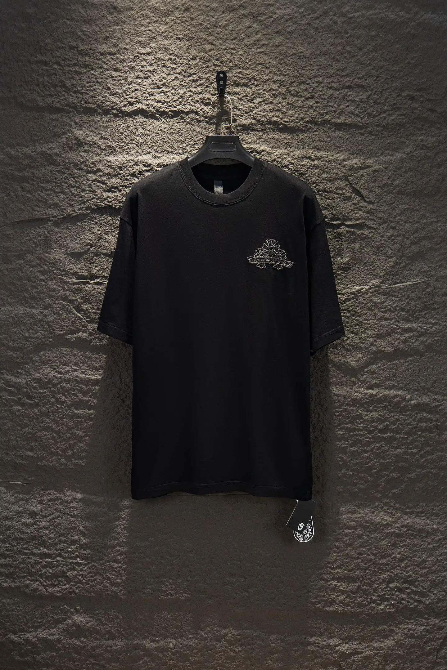 Embroidered Oversized Washed Cotton T-Shirt D11524223