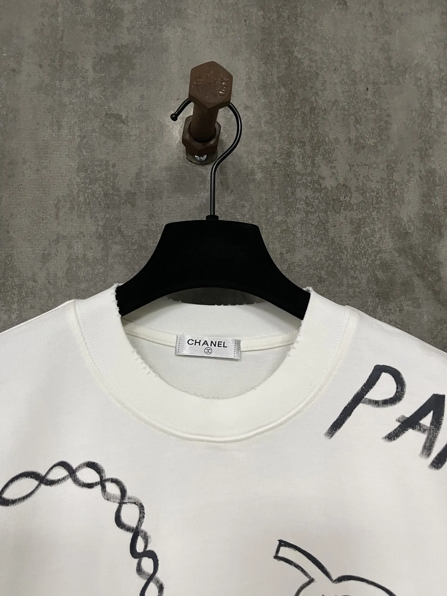Hand-Painted Graffiti Heavyweight Cotton T-Shirt D17012347 — view 5