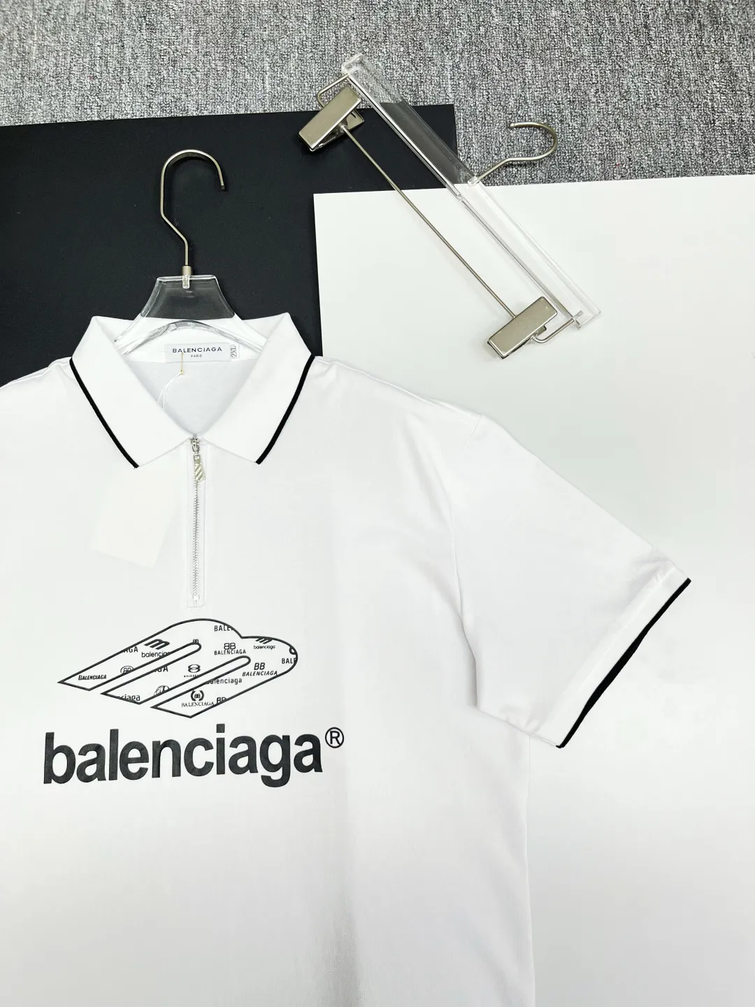Logo Print Quarter-Zip Polo Shirt D11018834 — view 3