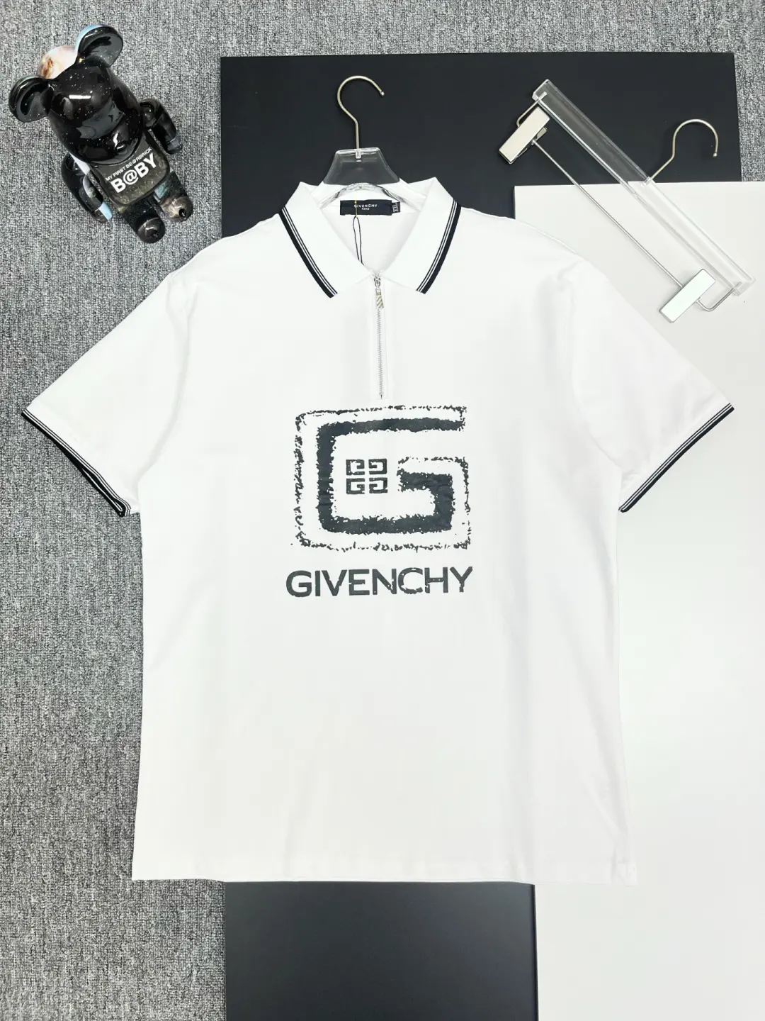 Logo Print Quarter-Zip Polo Shirt D11018887