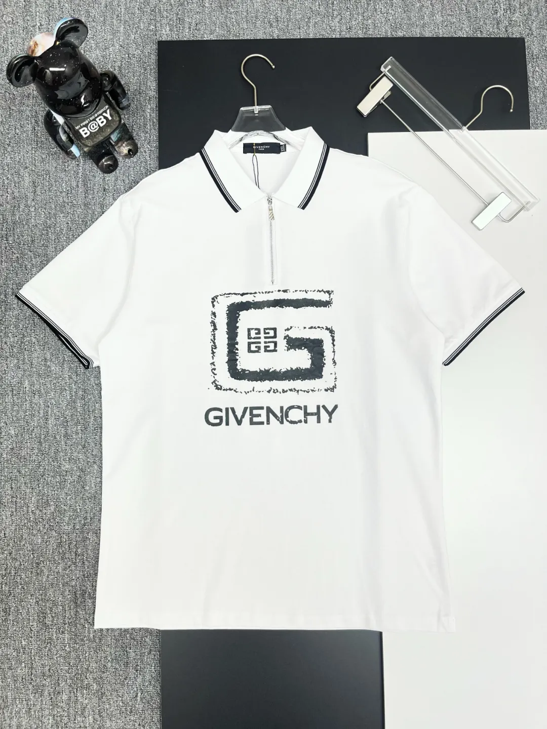 Logo Print Quarter-Zip Polo Shirt D11018887