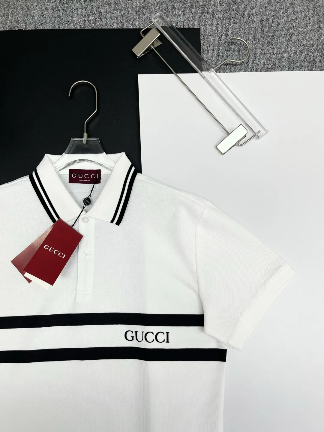 Logo Stripe Cotton Piqué Polo Shirt D11018857 — view 3